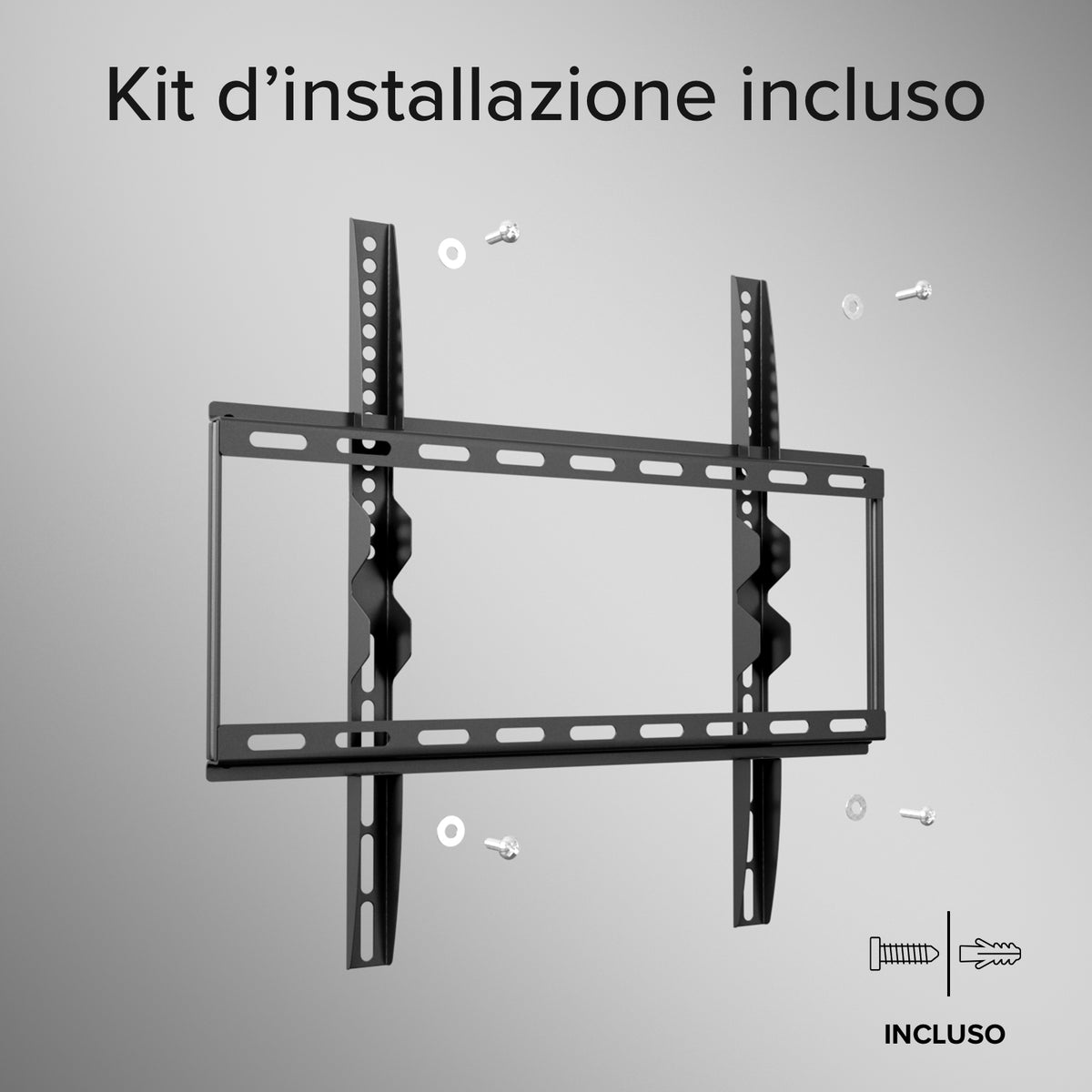 Support mural TV, FIXED, 55", 45kg, VESA 400x400