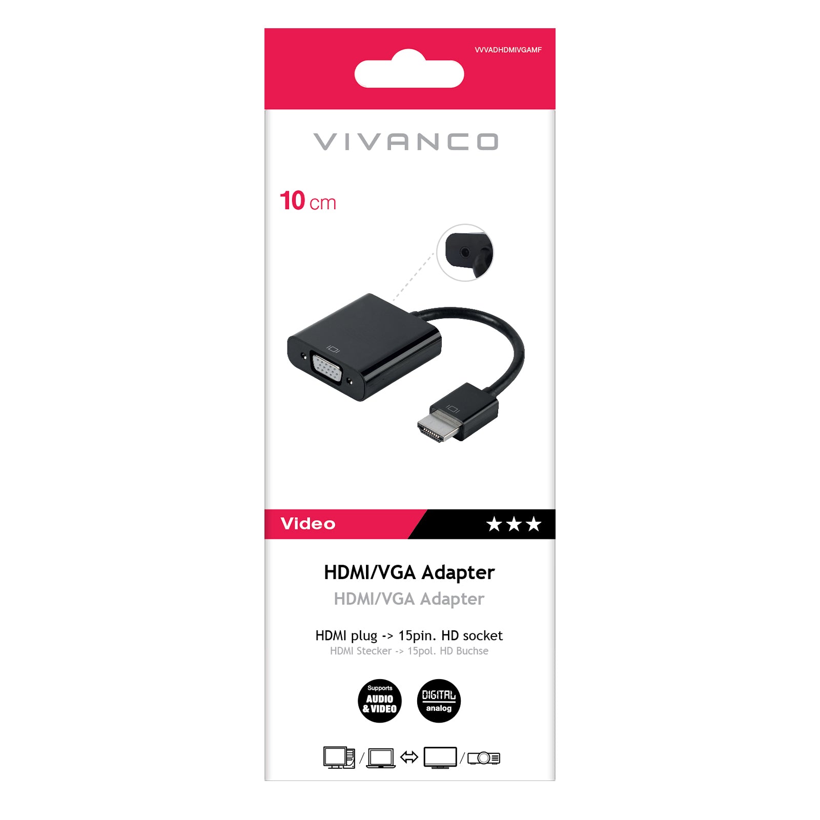 Adattatore HDMI maschio a VGA femmina