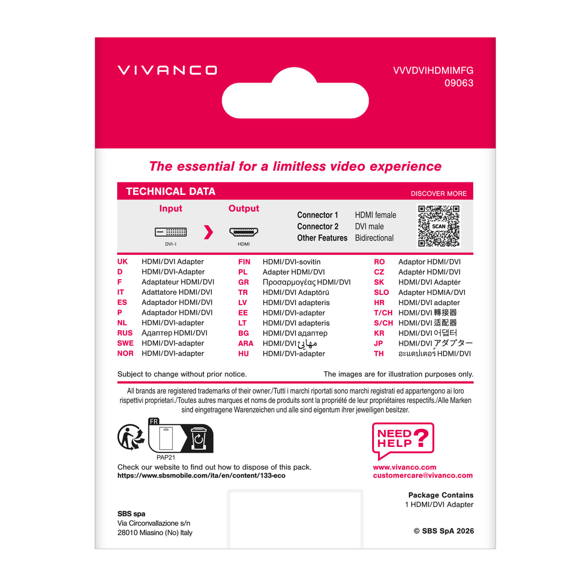 Adattatore DVI-D/HDMI connettori dorati
