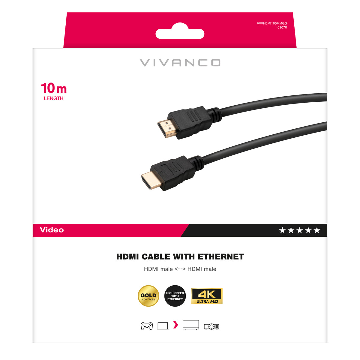 Cavo HDMI 2.0 placcato oro