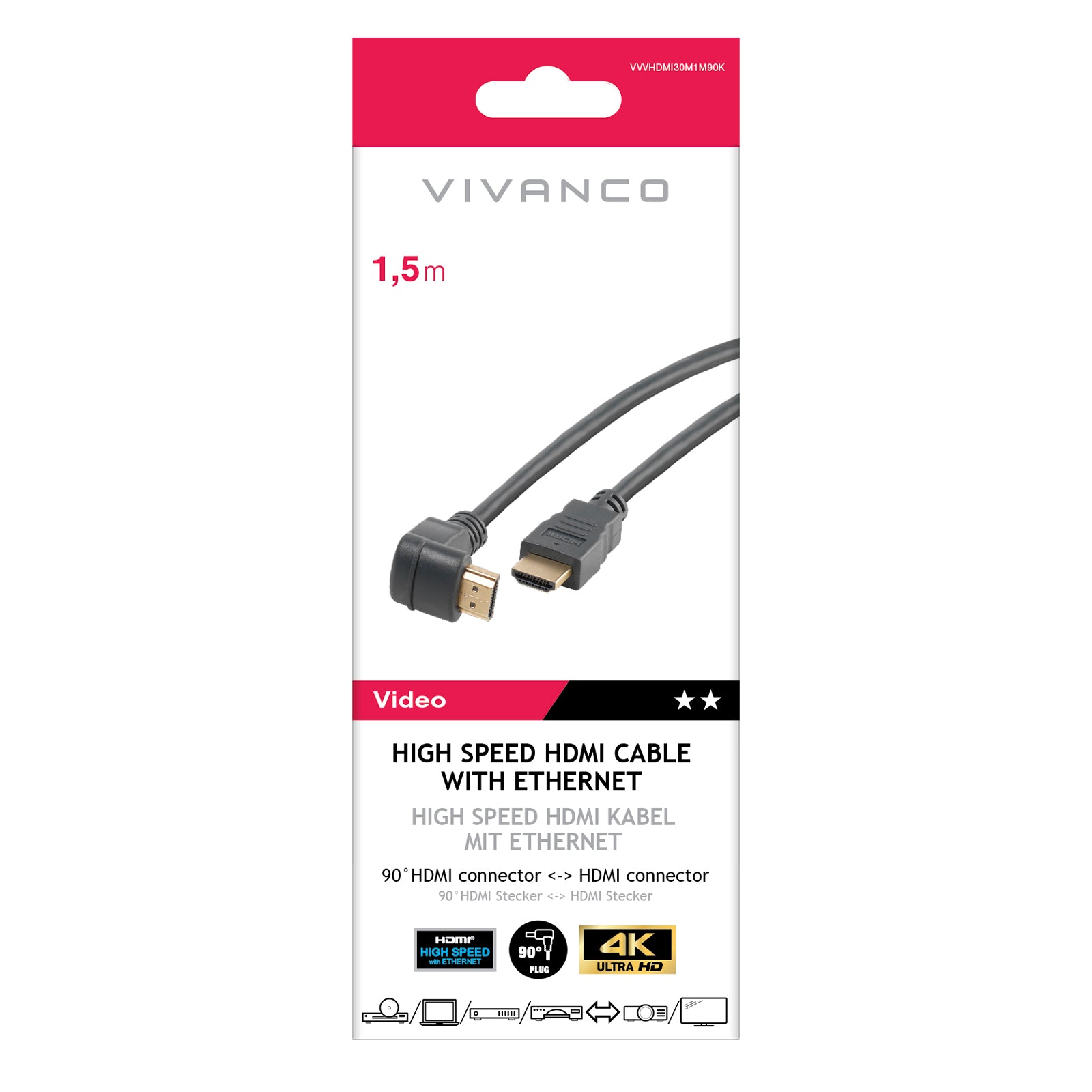 Cavo HDMI con Ethernet da 1,5 m