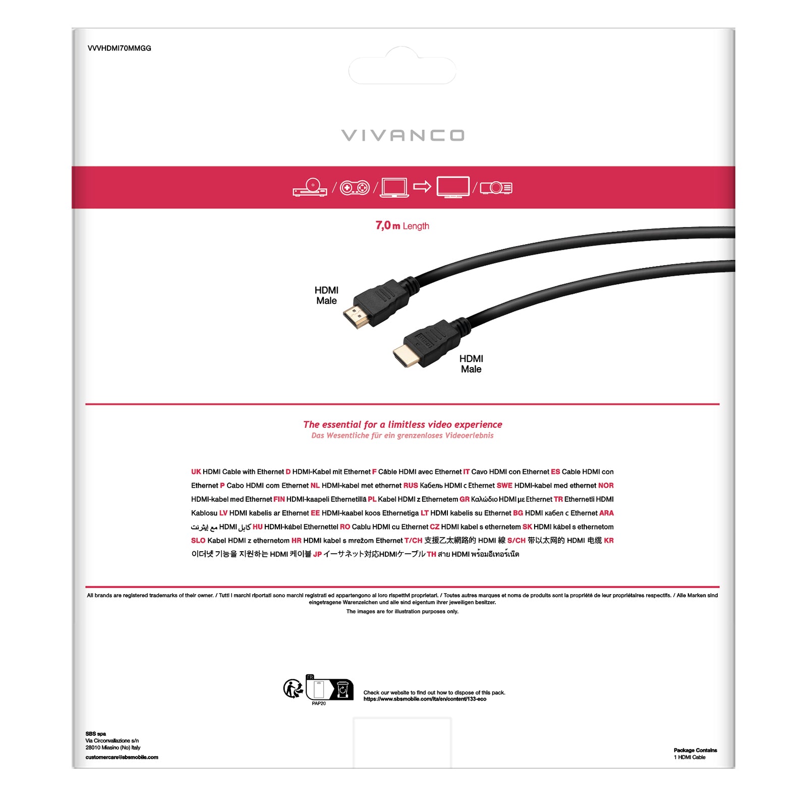 Cavo HDMI 2.0 placcato oro