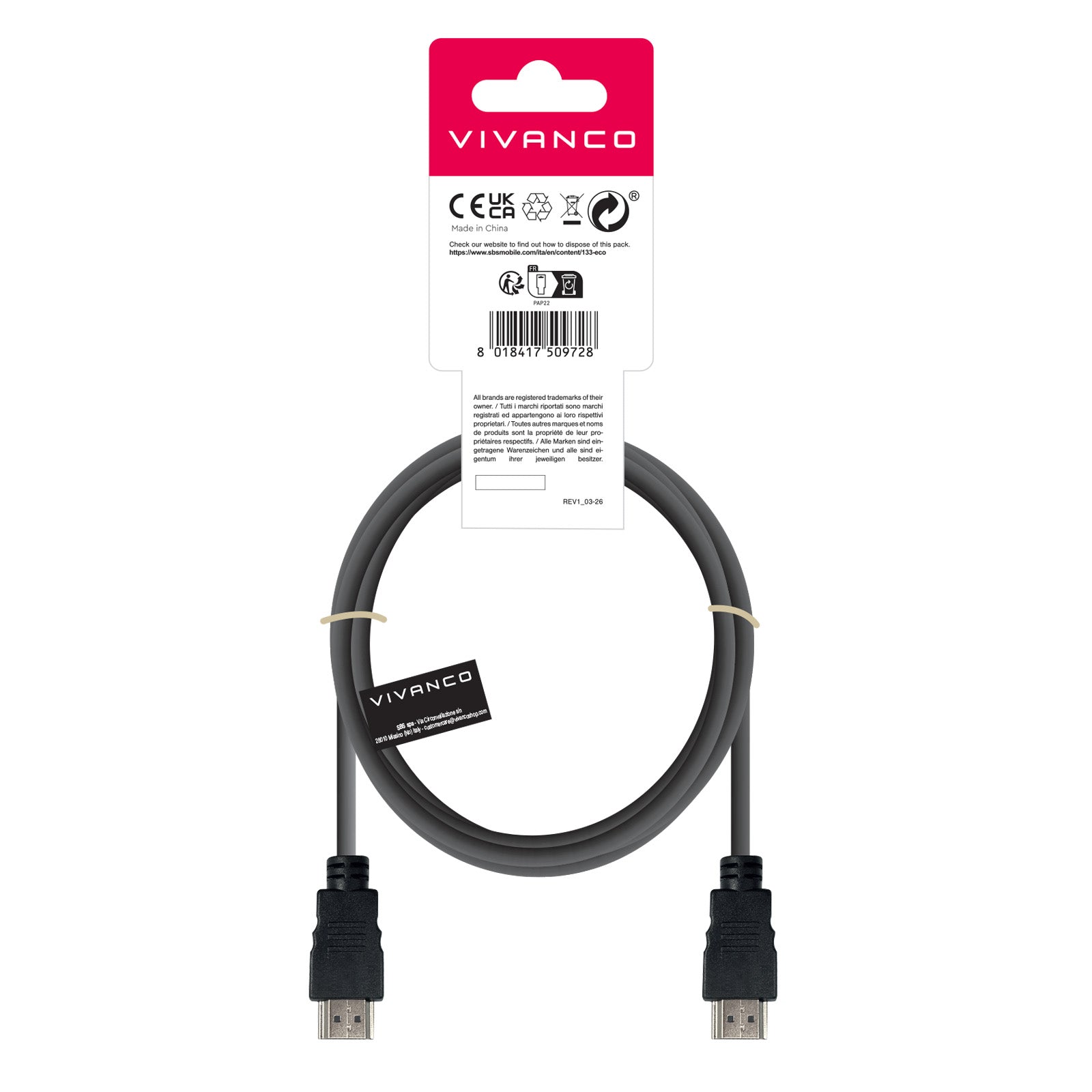 Cavo HDMI 2.0 placcato oro