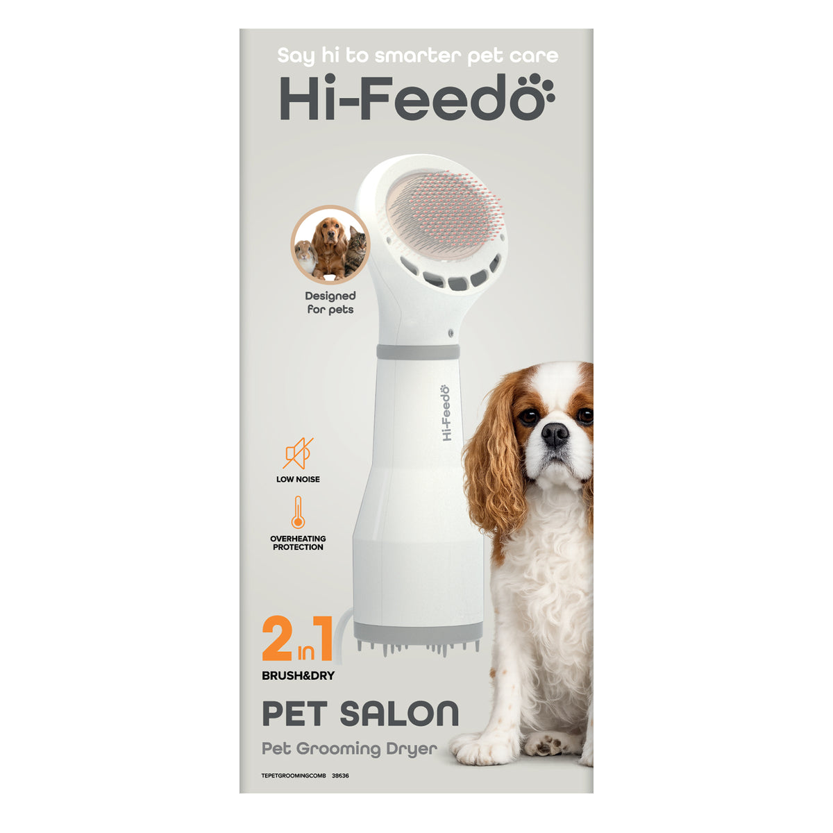 Pet Salon phon 2 in 1 per asciugare e spazzolare animali domestici