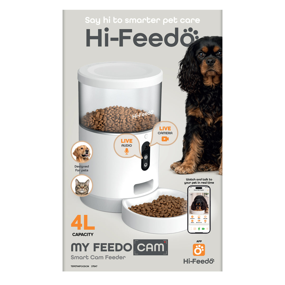 My Feedo Cam ciotola smart 4L con Wi-Fi, microfono e videocamera per animali domestici