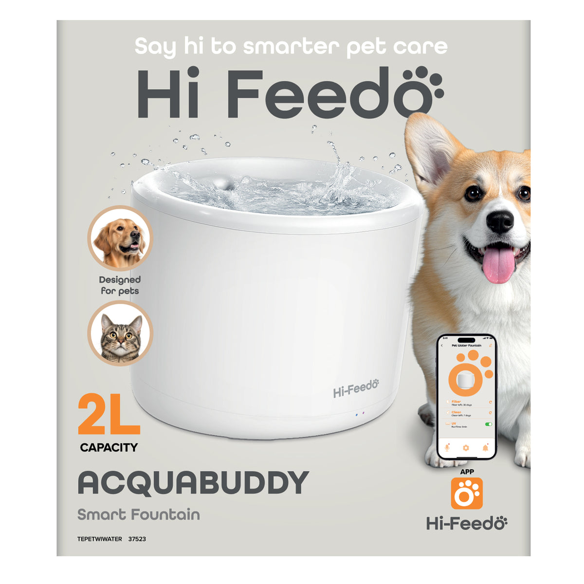 Acquabuddy fontanella smart 2L per animali domestici