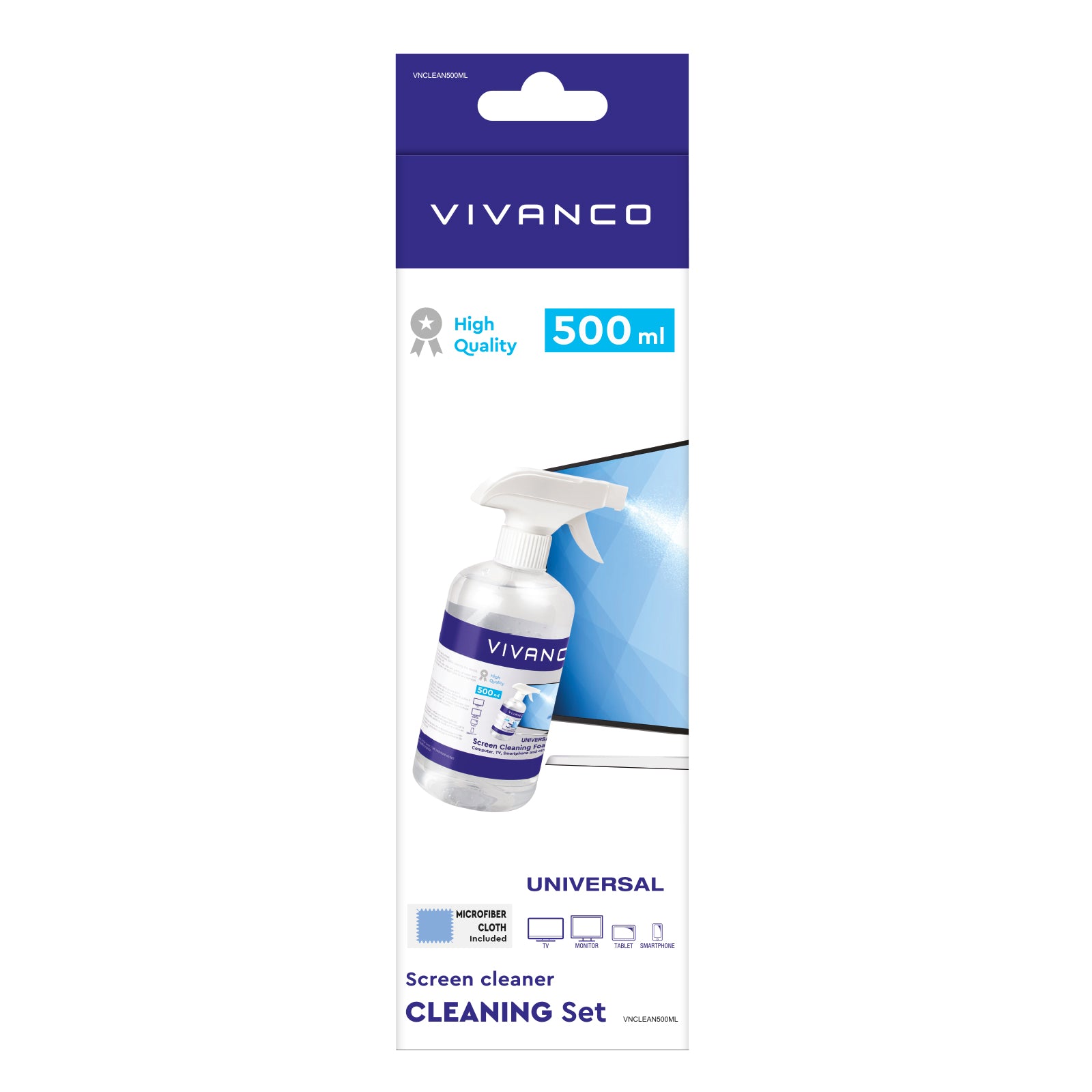 Spray per schermi da 500 ml con panno in microfibra