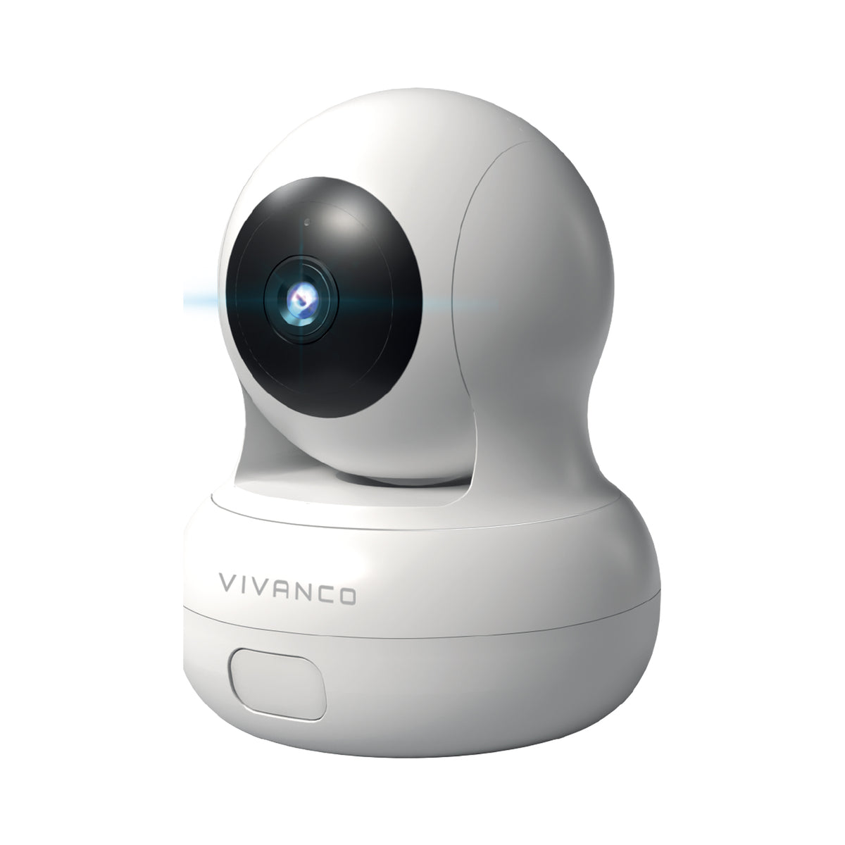 Motorised indoor security camera with motion tracking and SOS call button