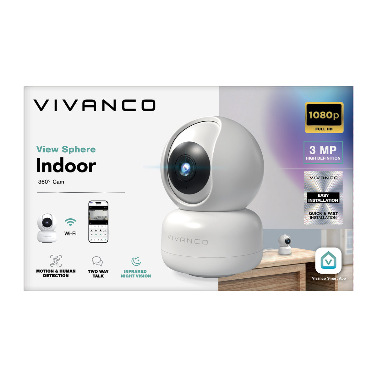 Videocamera indoor motorizzata con tracking di movimento