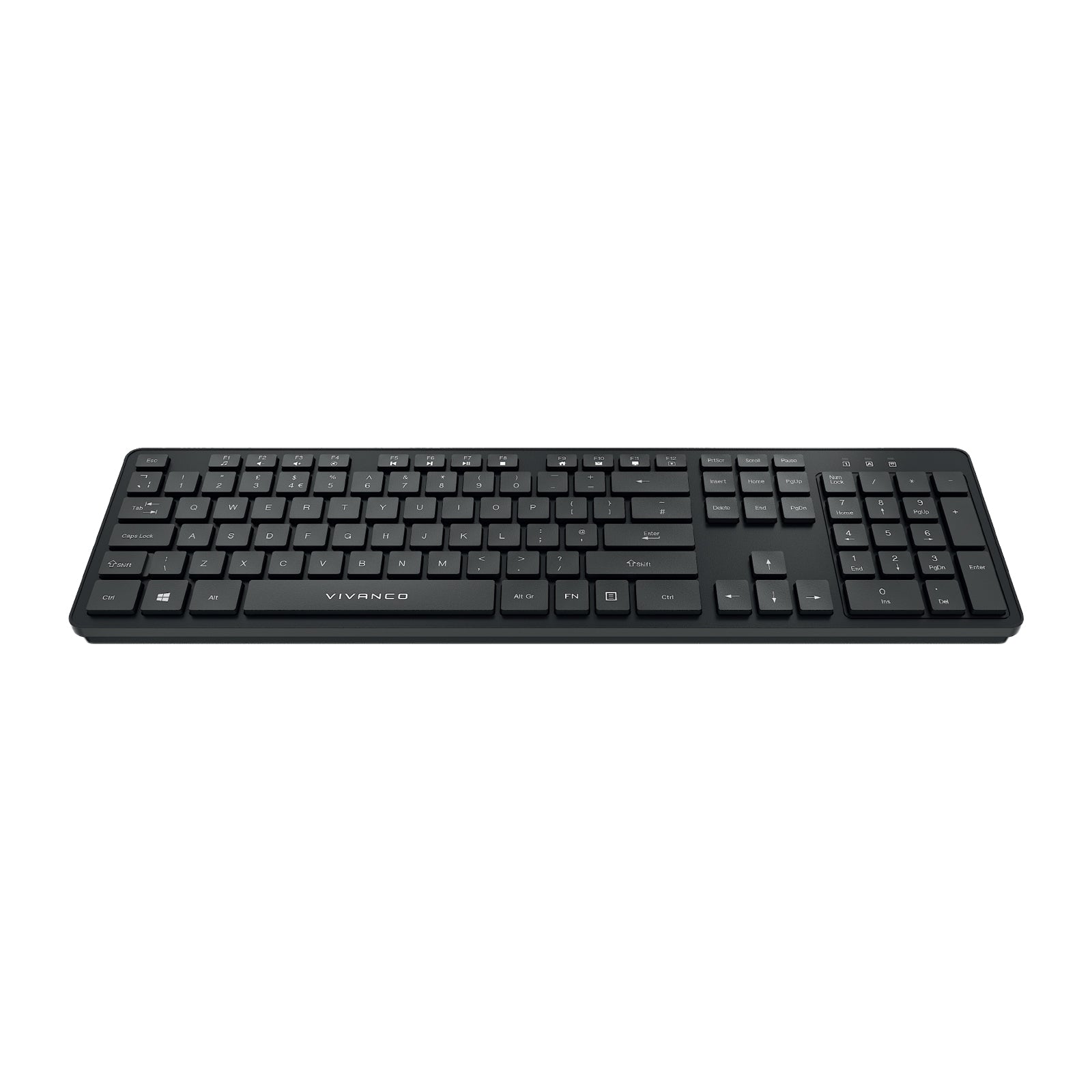 Tastiera ANSI wireless 104 tasti layout inglese con ricevitore USB-A