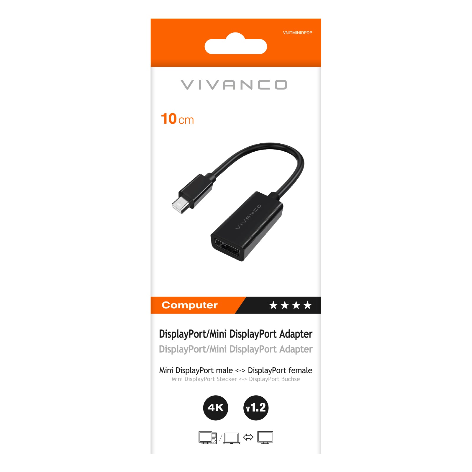 Mini DisplayPort to DisplayPort adapter 0.1m