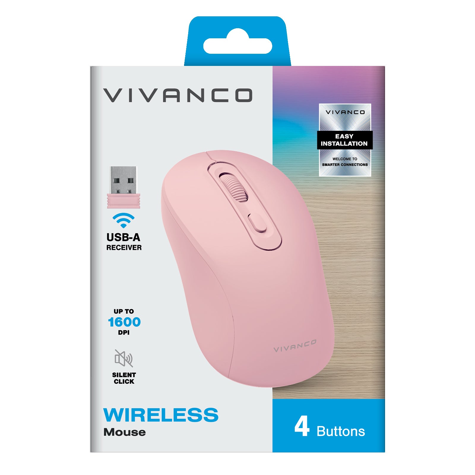 Mouse wireless con design ergonomico e clic silenzioso
