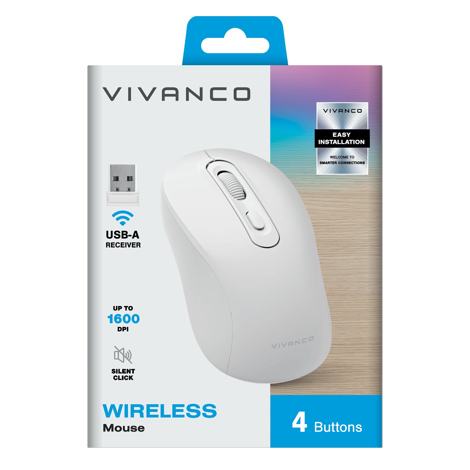 Mouse wireless con design ergonomico e clic silenzioso
