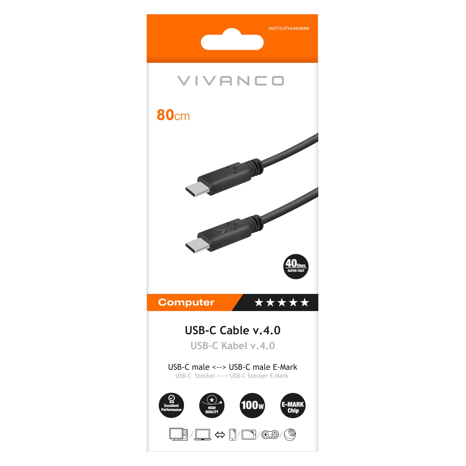 Cavo USB-C, 0,8m