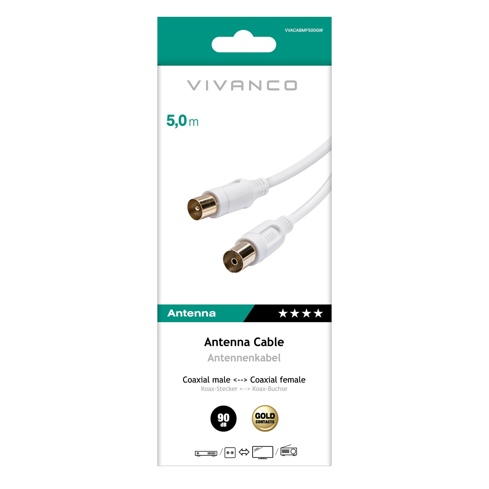 Cavo coassiale per antenna in ferrite, 90dB