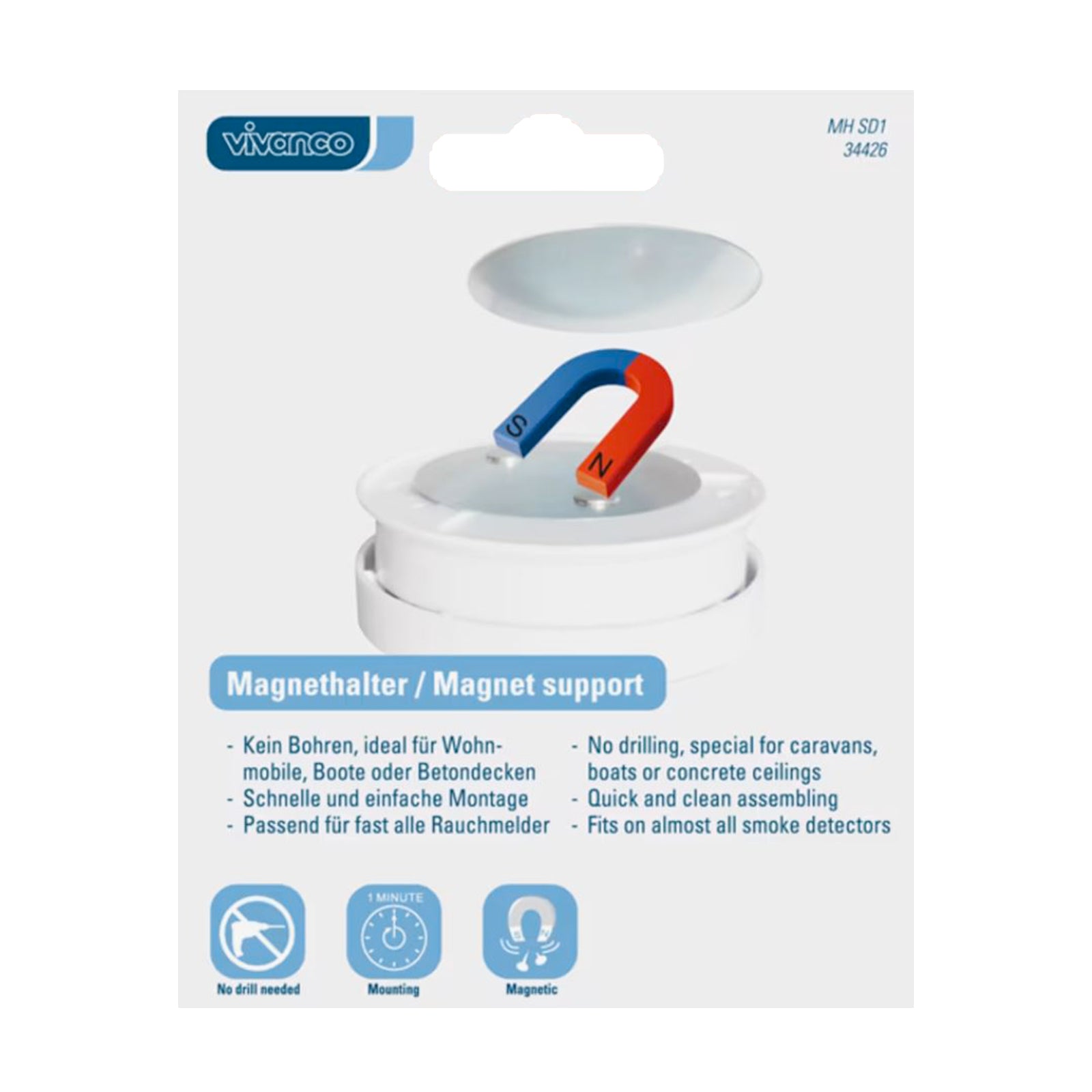 Supporto magnetico per rilevatori di fumo