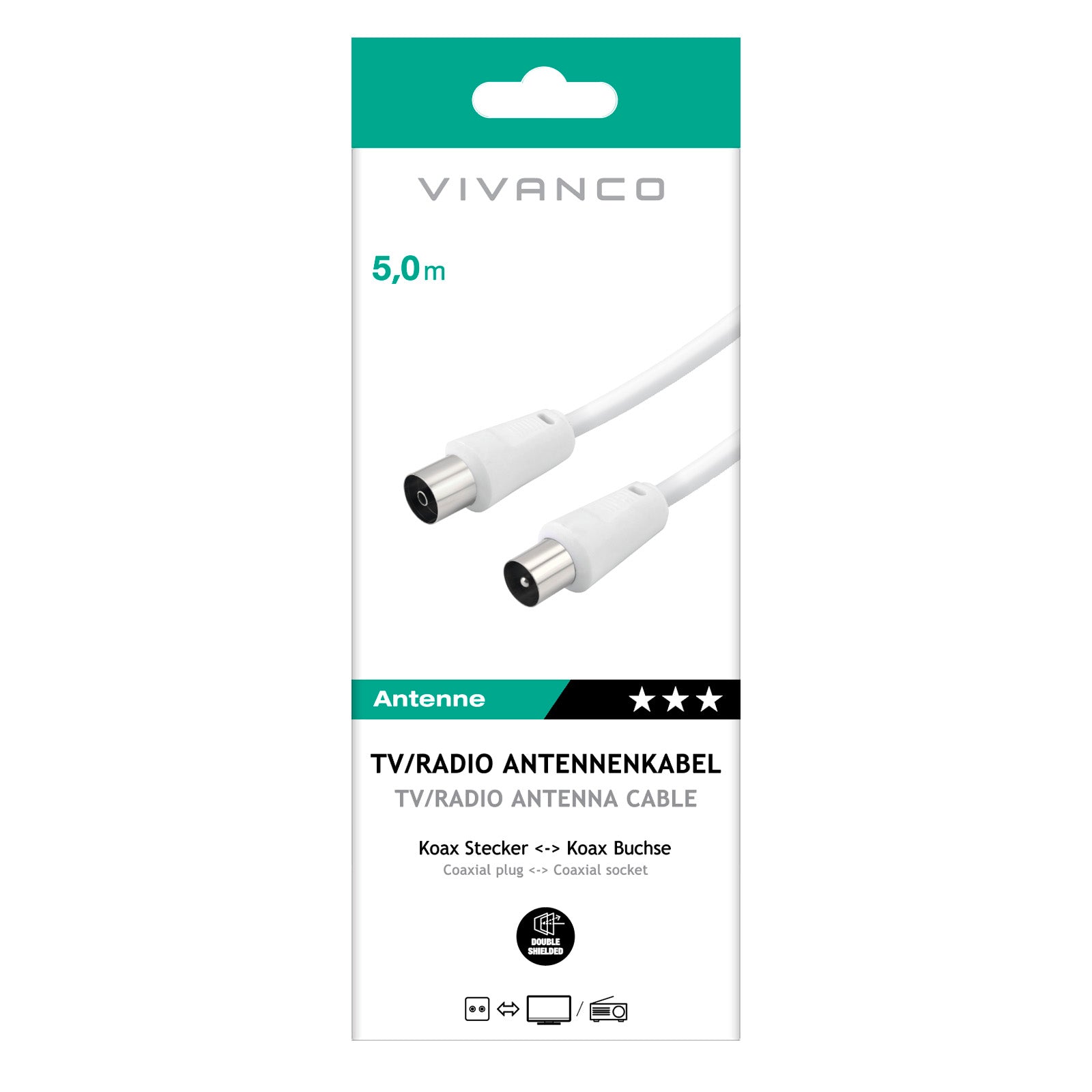Cavo antenna maschio/maschio 50dB