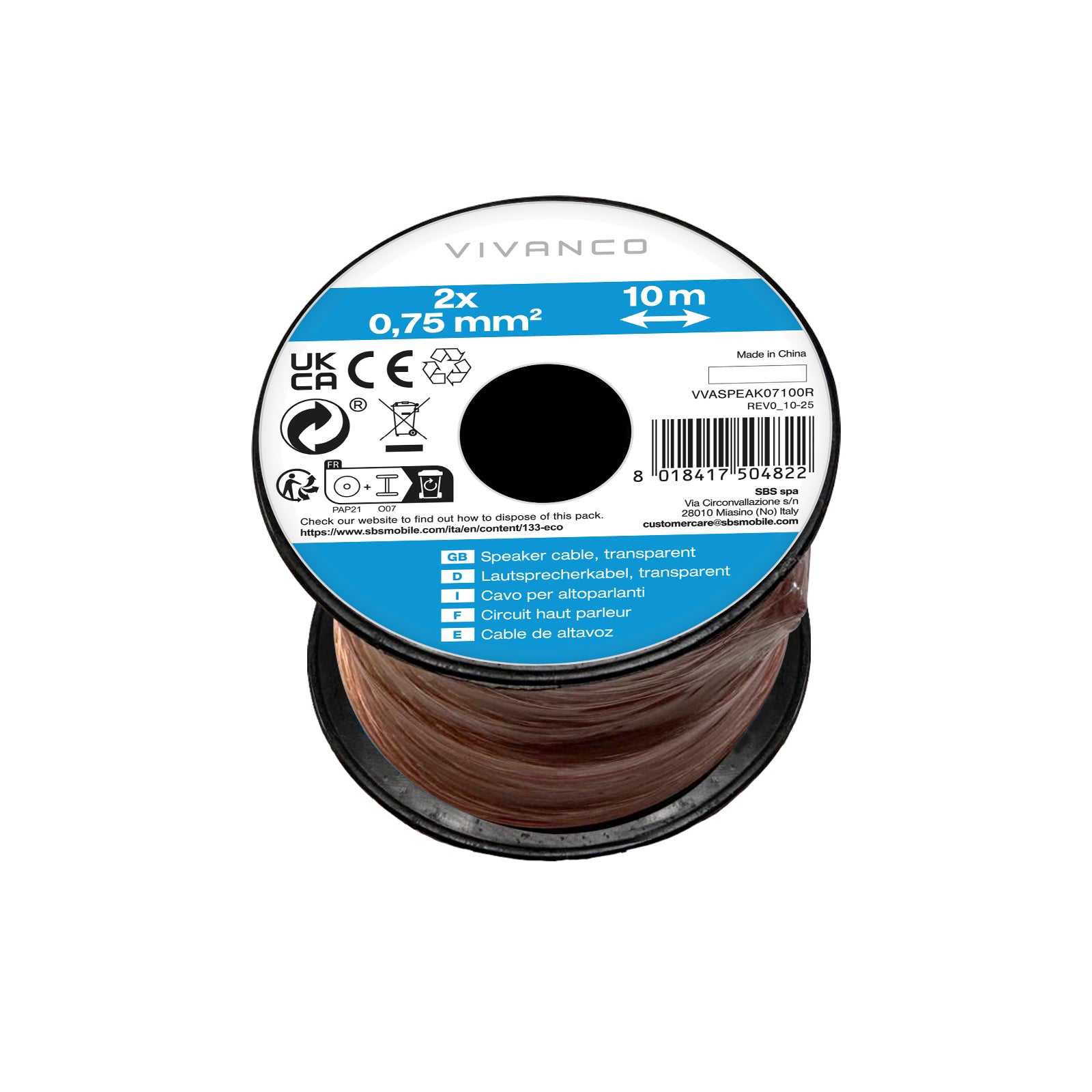 Cavo audio 0,75mm
