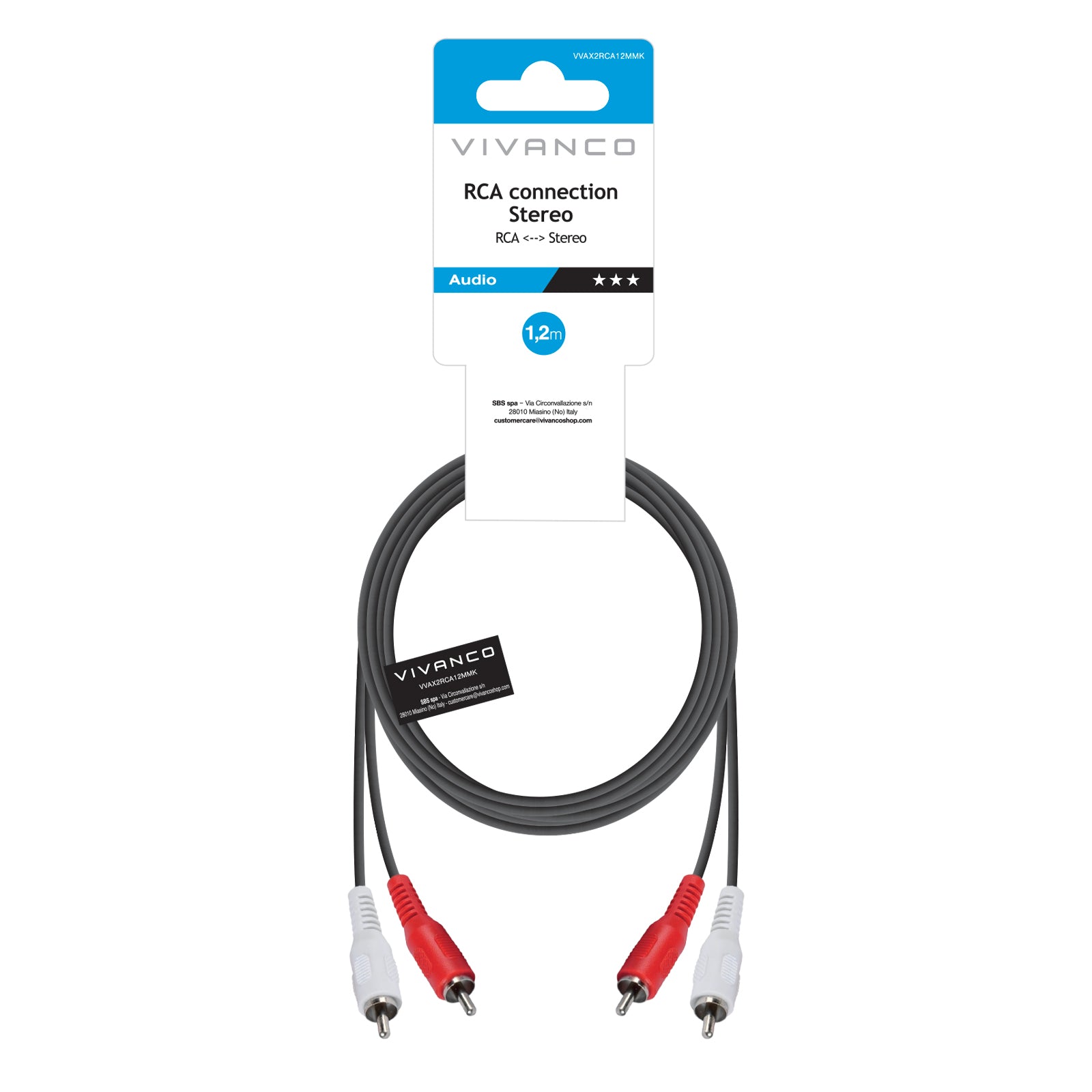 Cavo audio da 2 RCA maschio a 2 RCA femmina