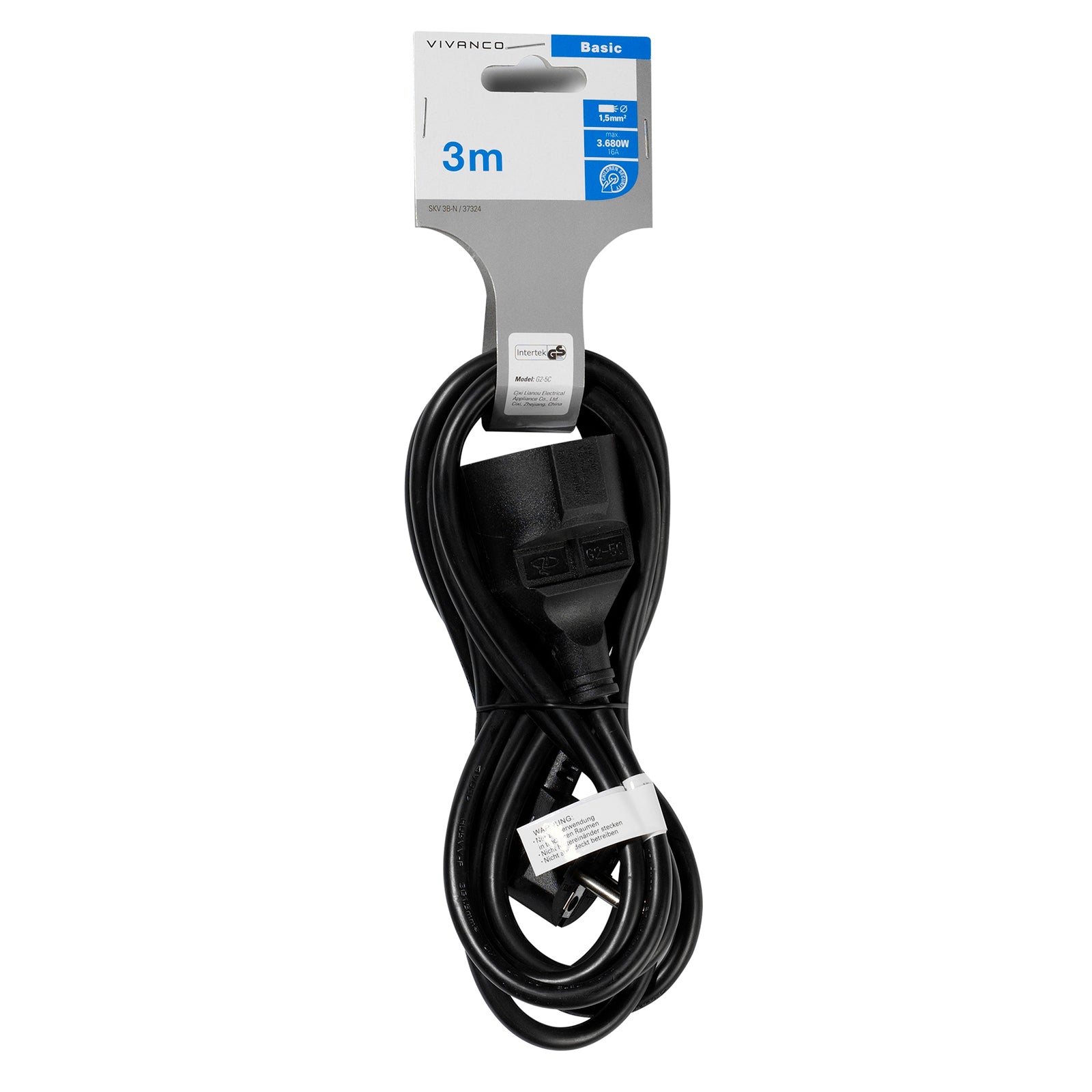 Schuko extension cord, power cable