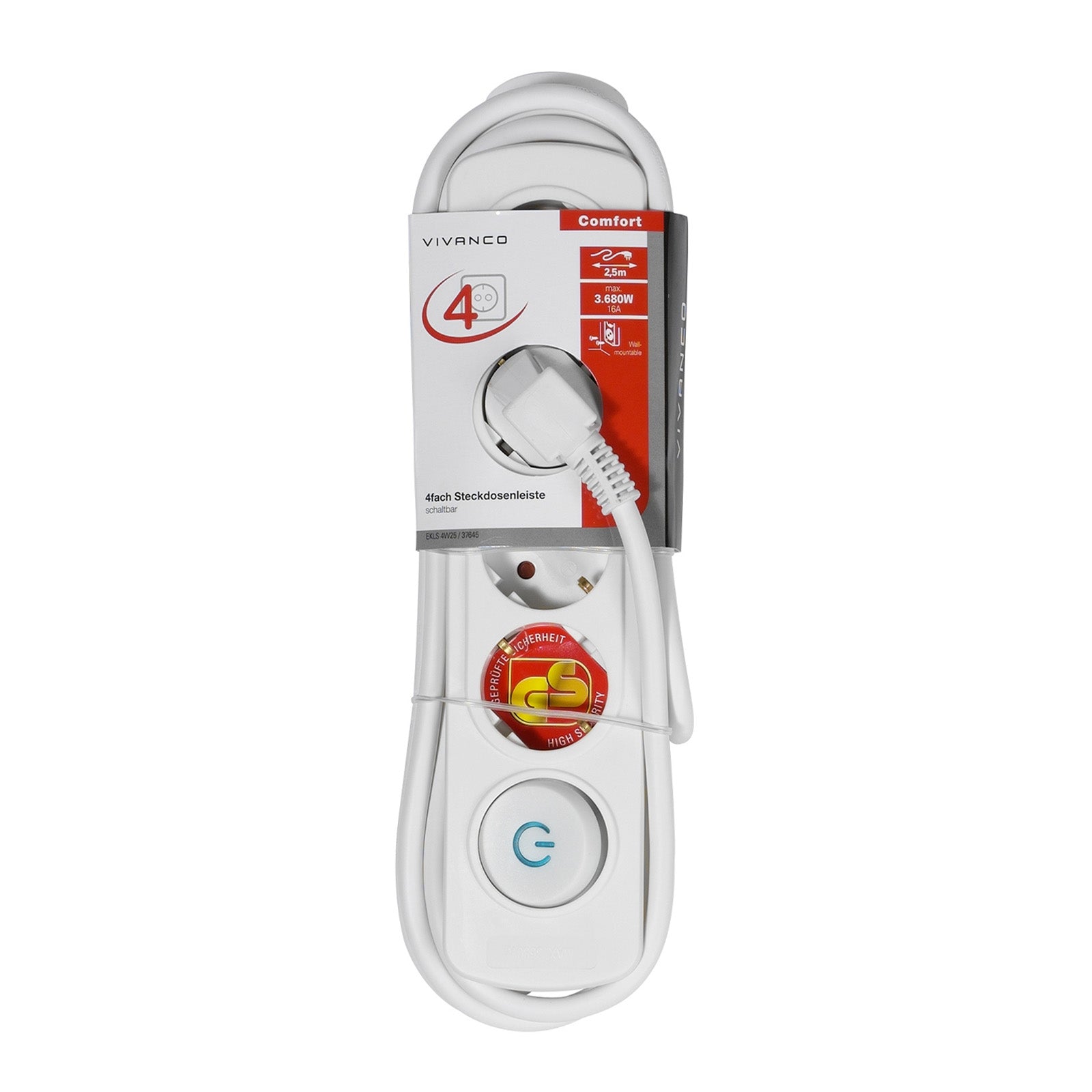 Power strip with 4 Schuko ports