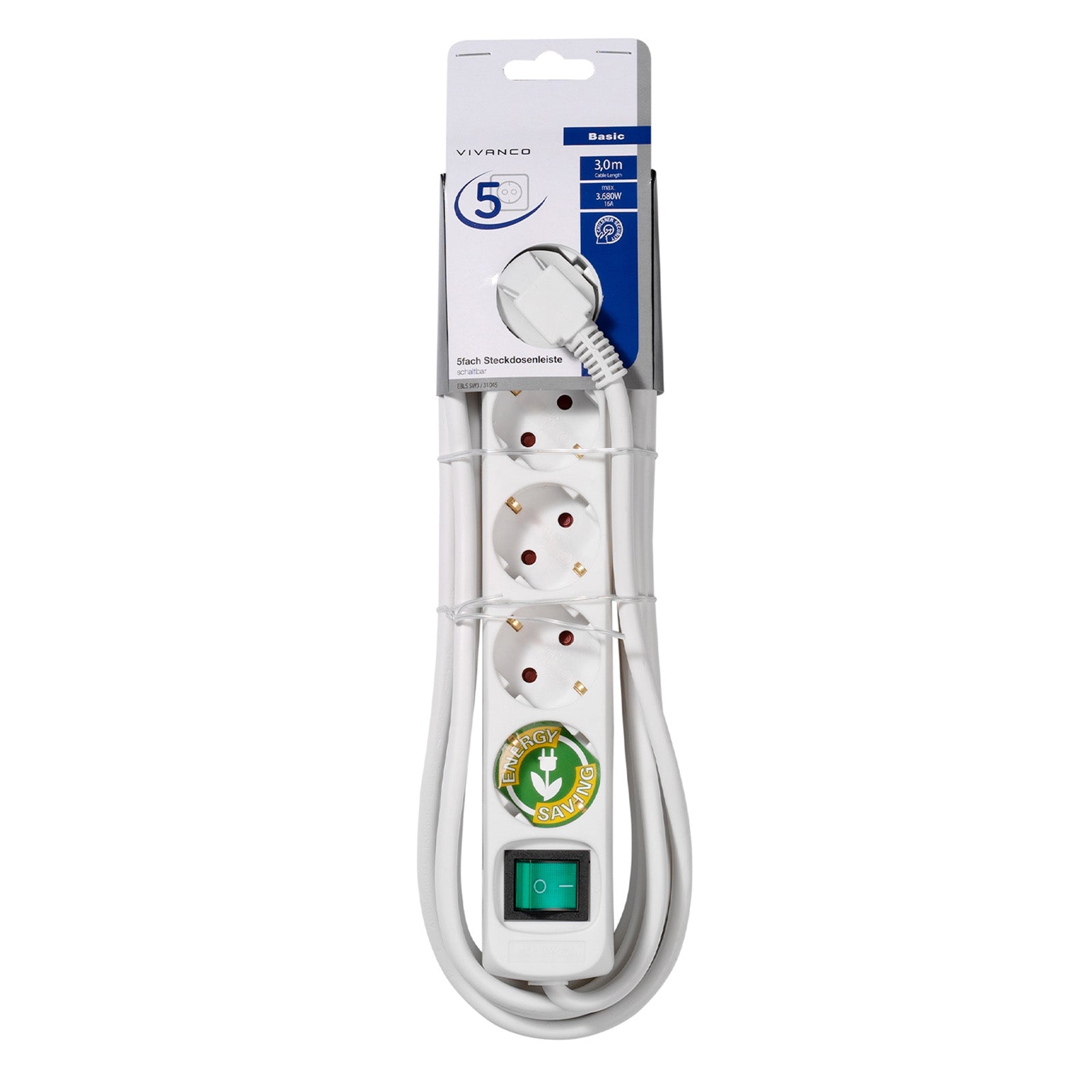 Power strip with 5 Schuko ports