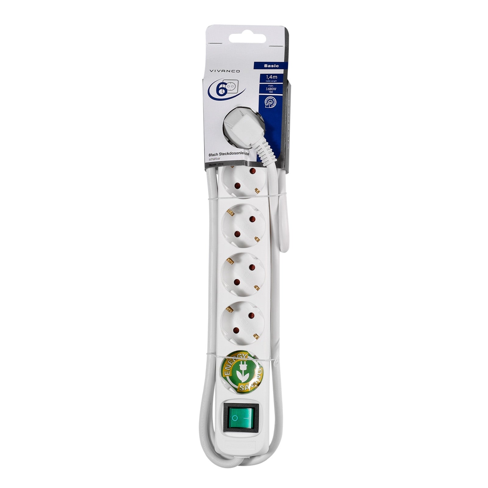 Power strip with 6 Schuko ports