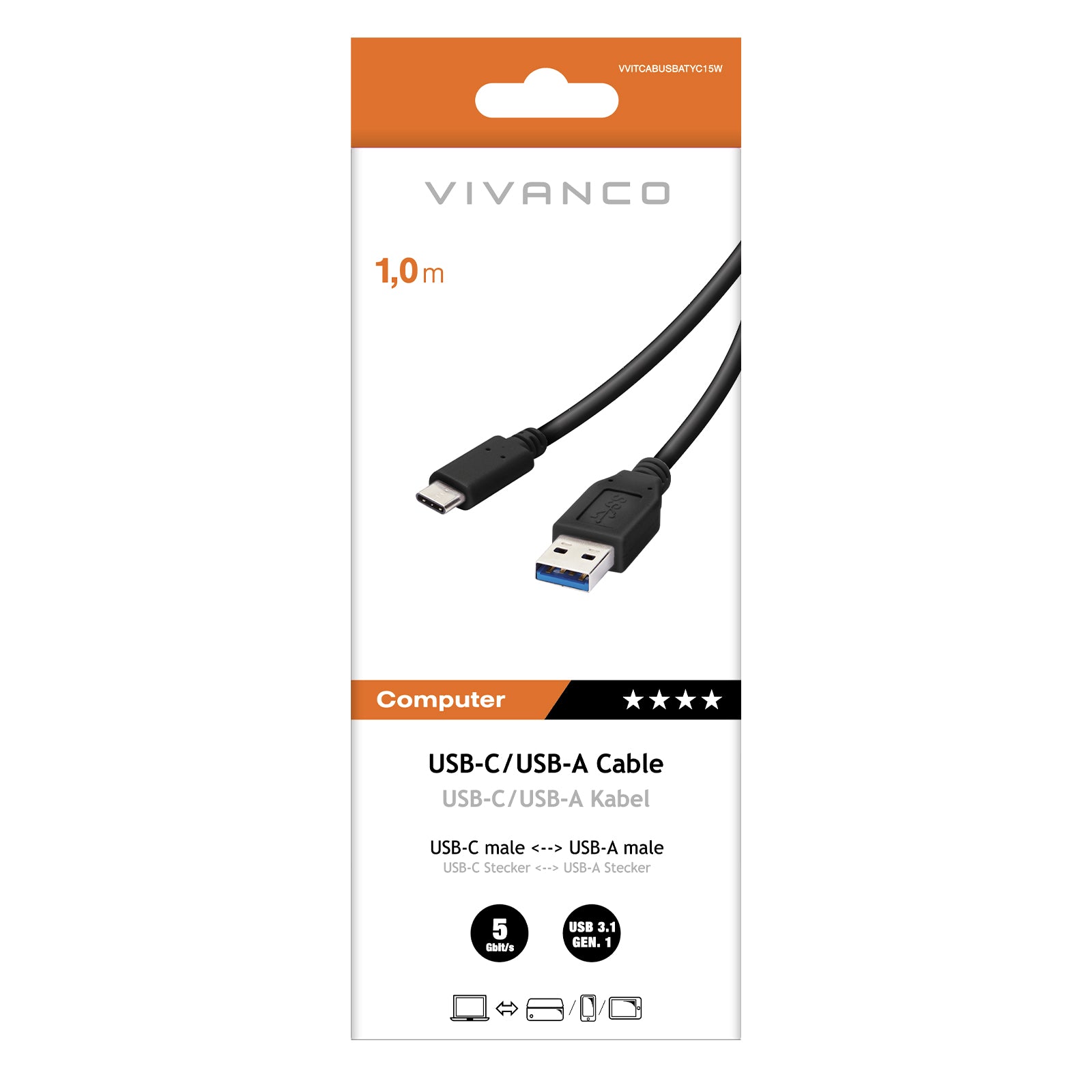 Cavo USB-C a USB-A 3.1, 1 m