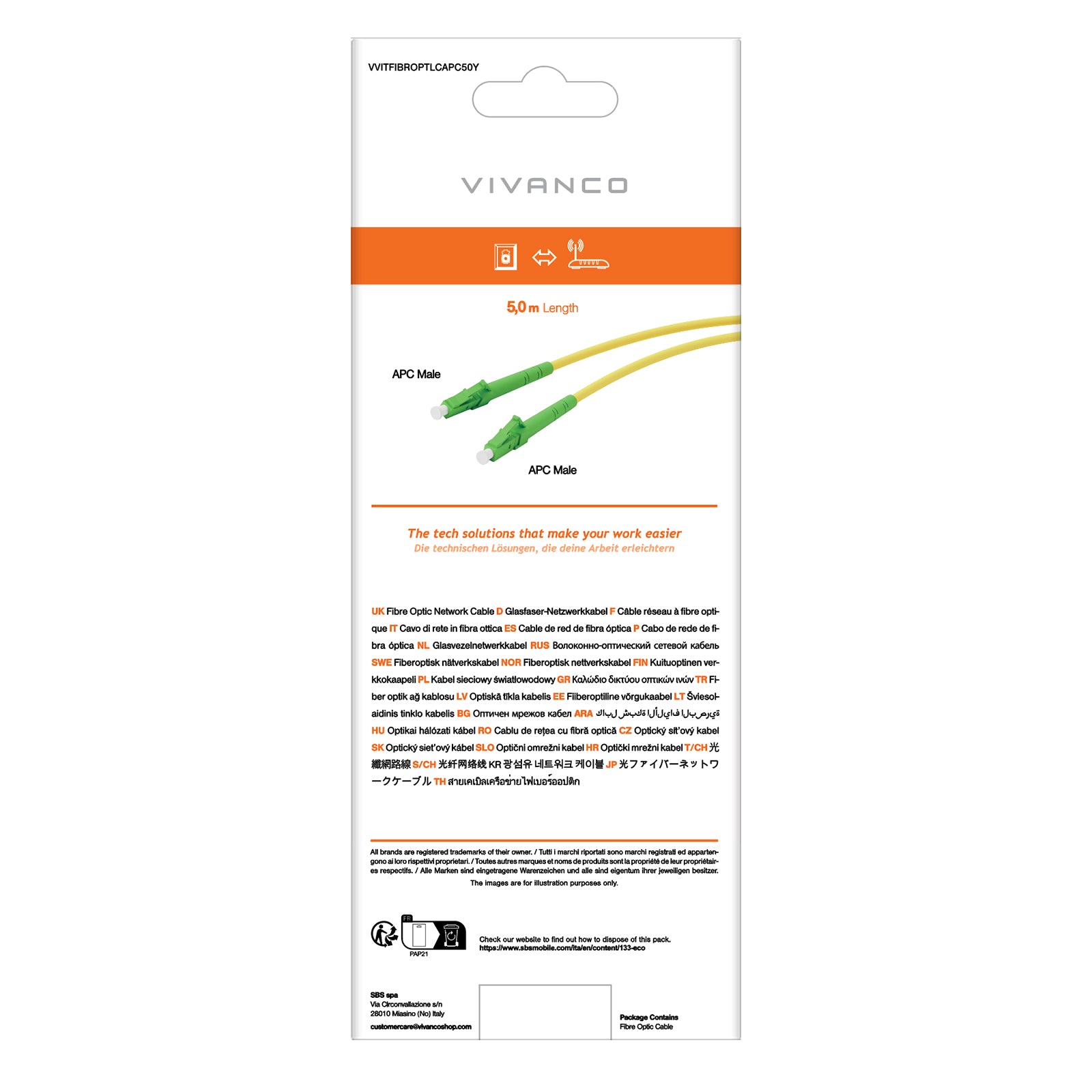 Cavo di rete LC/APC in fibra ottica
