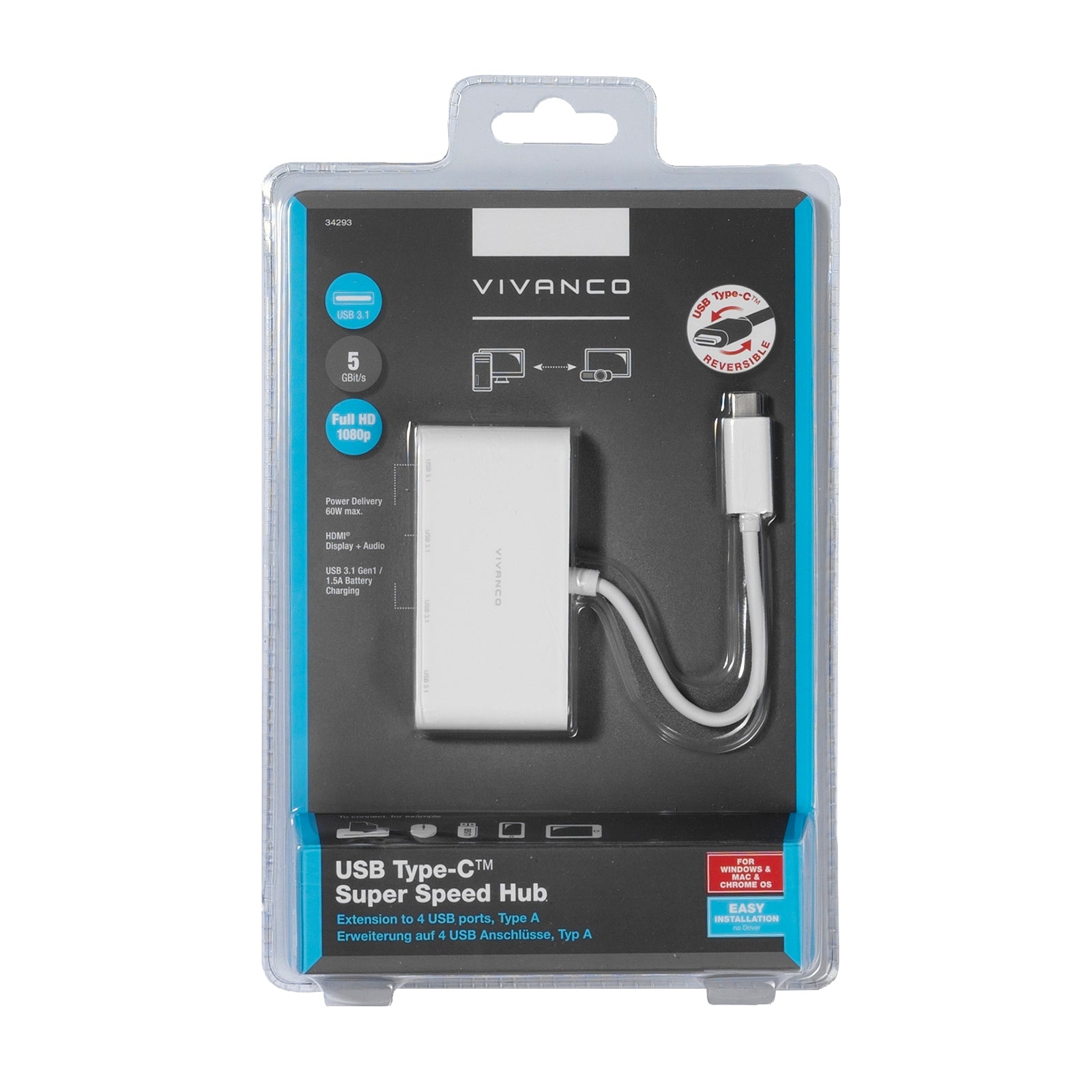 USB-C HUB a 4 porte