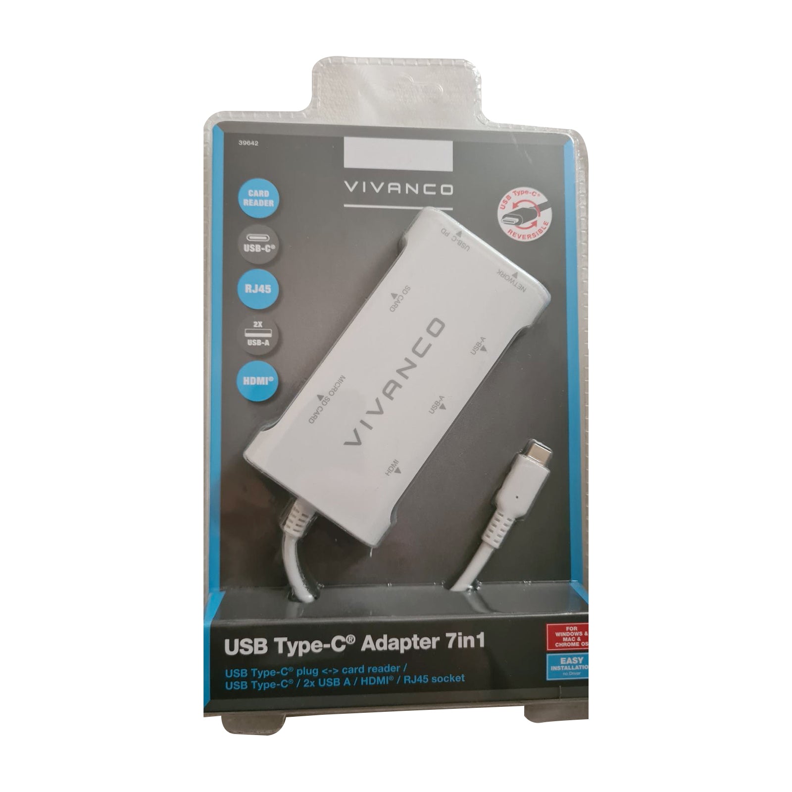Adattatore USB Type-C 7in1