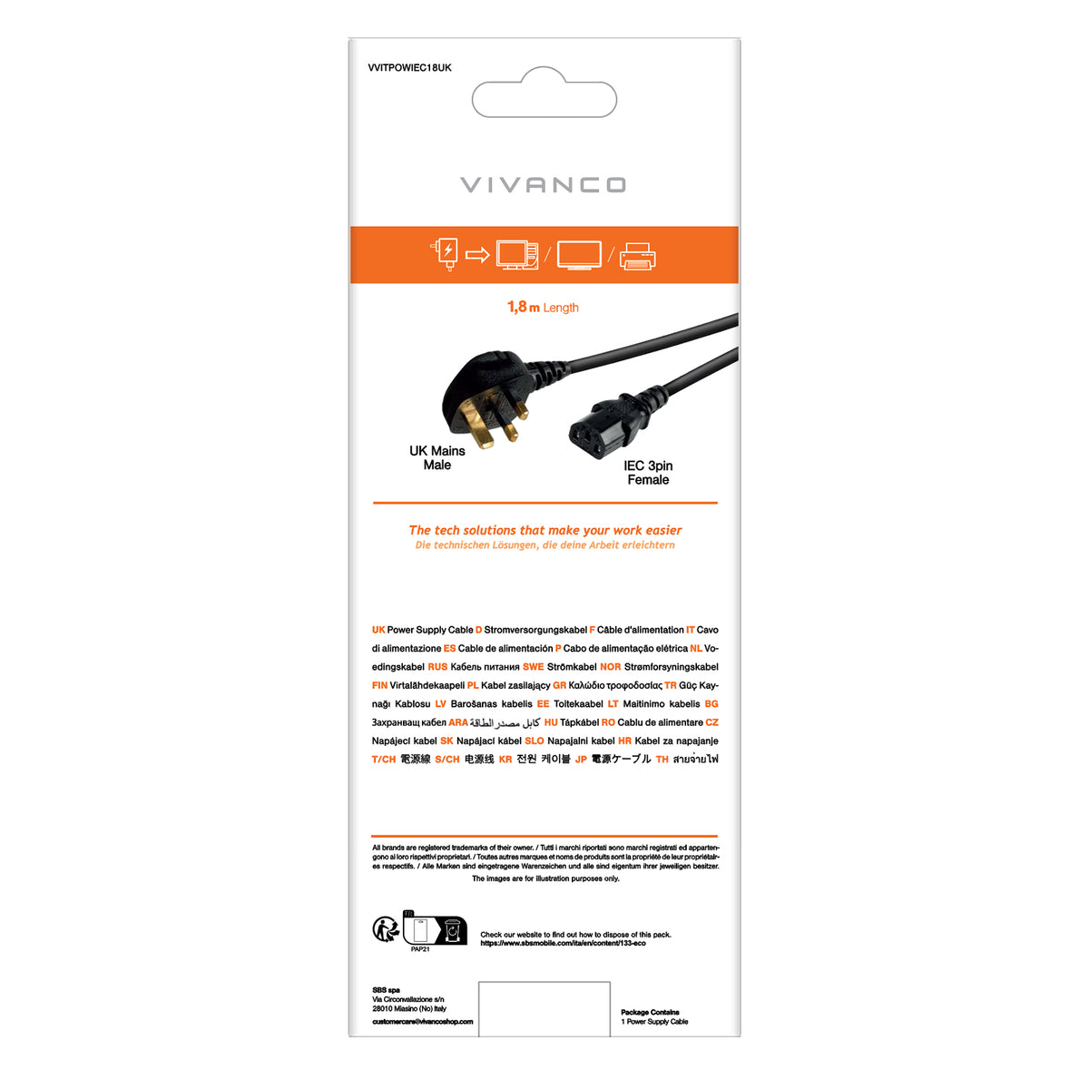 Câble ML2/MP, 1,8 m