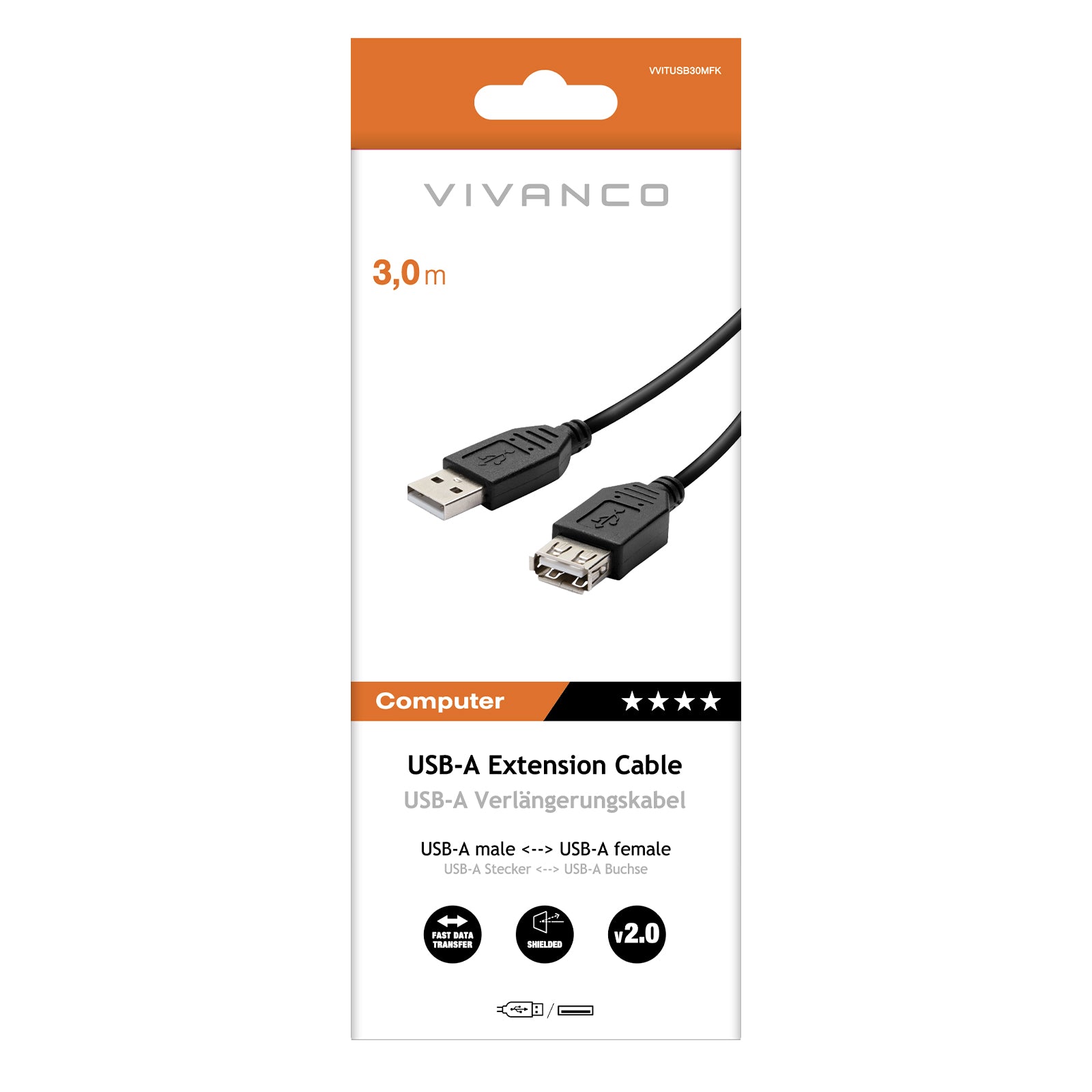 Prolunga USB 2.0 Tipo A maschio - femmina