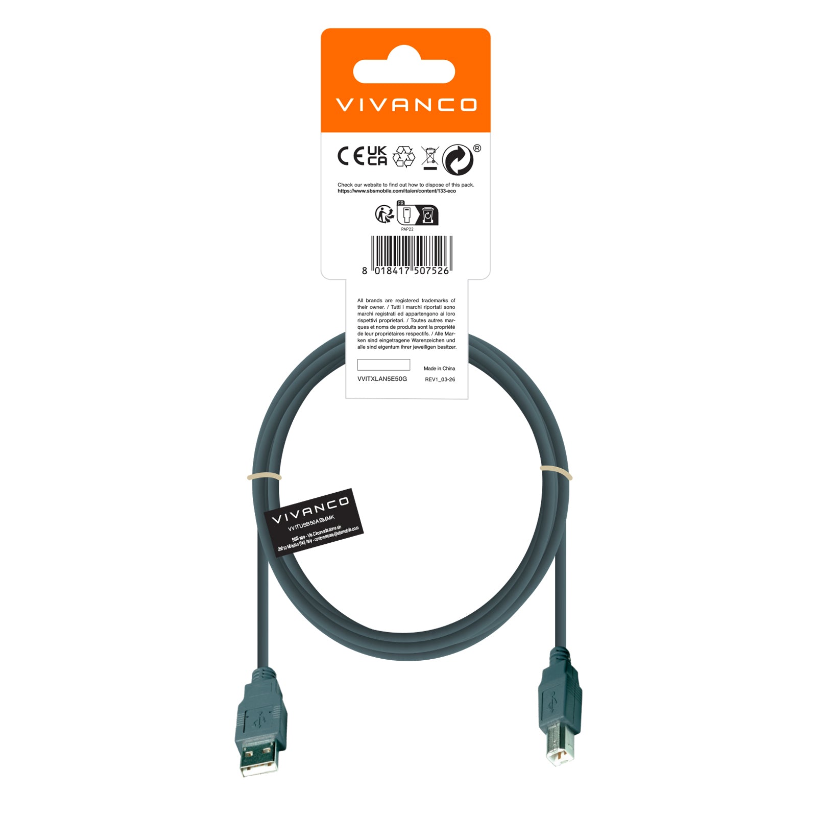 Cavo USB tipo A - USB tipo B