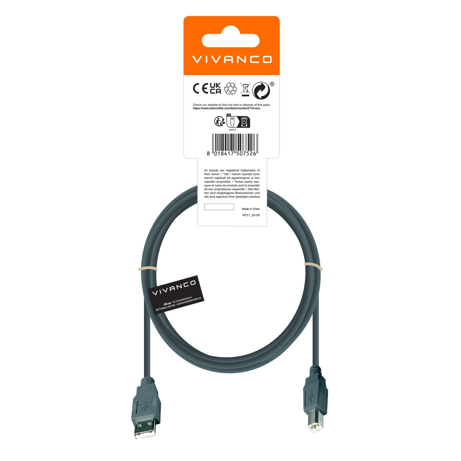 Cavo USB tipo A - USB tipo B