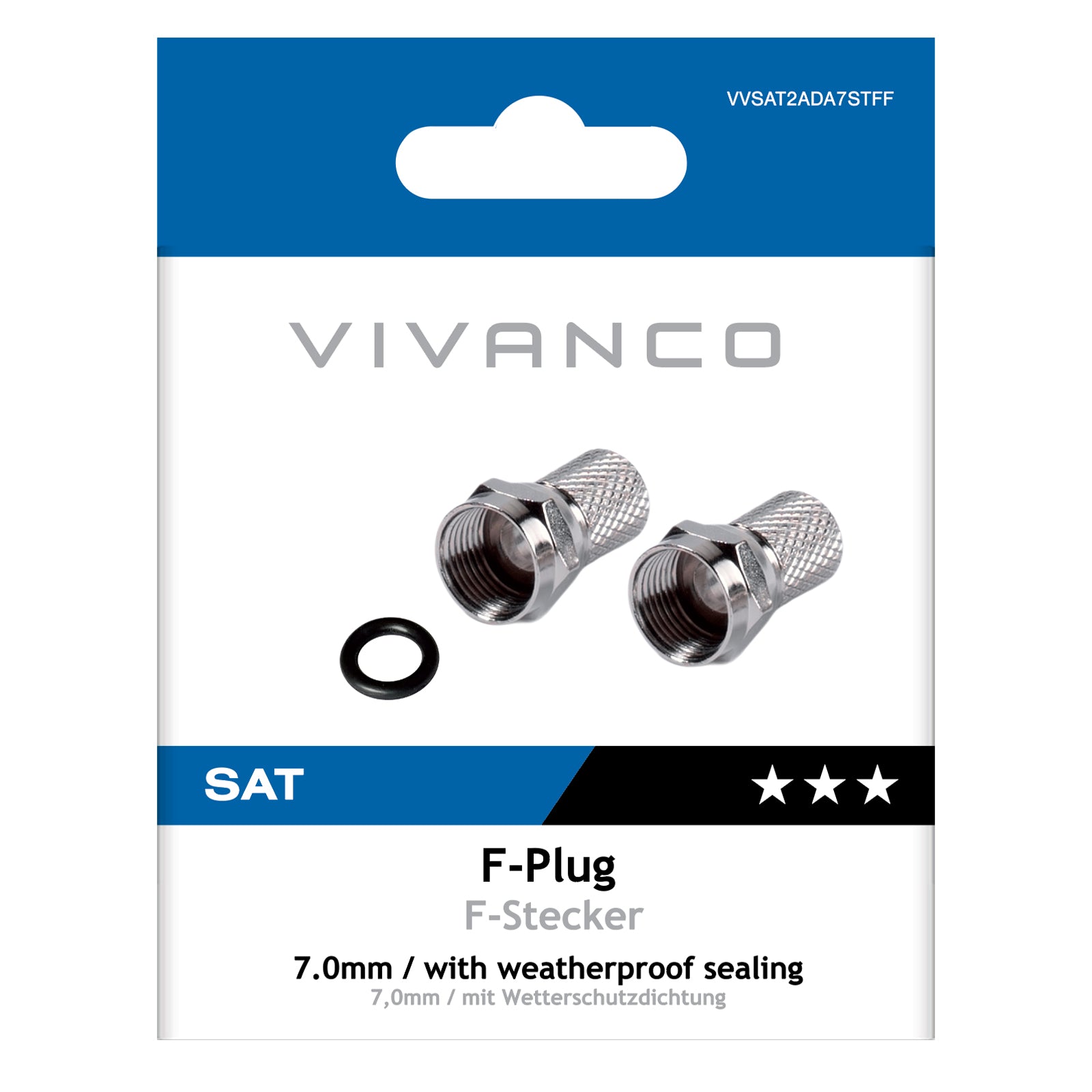 Connecteur F avec joint, 7,0 mm