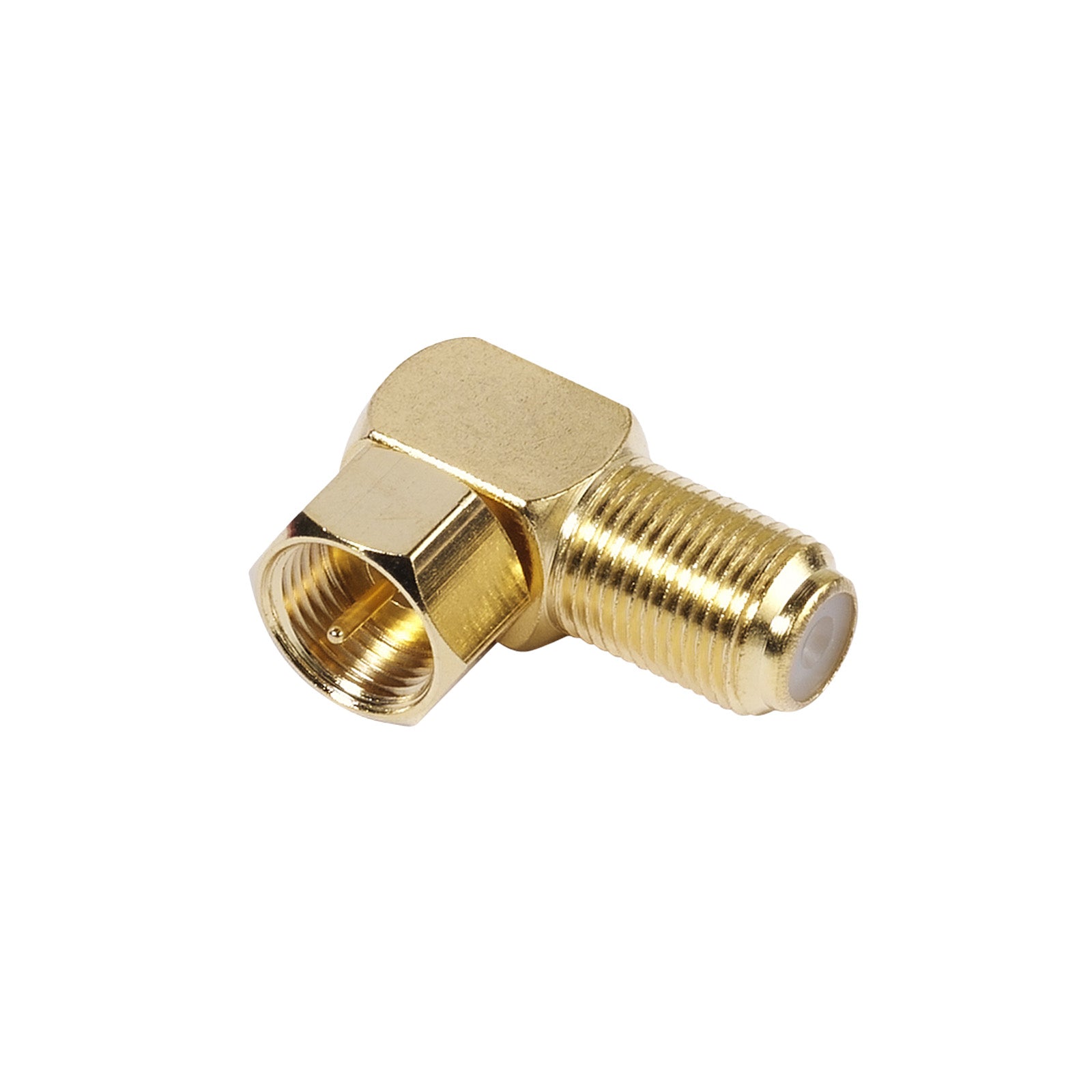 Adaptateur d'angle SAT type F, plaqué or