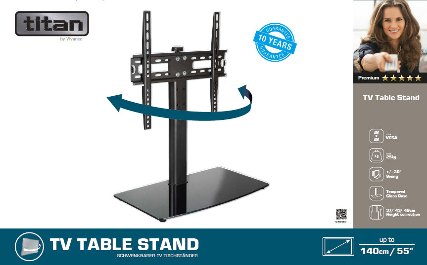 TITAN TV Wall Mount, FLOOR, 55", 25kg, VESA 400x400