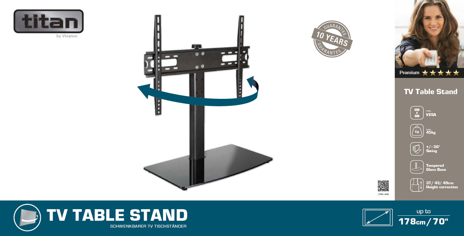 TITAN TV Wall Mount, FLOOR, 70", 45kg, VESA 600x400