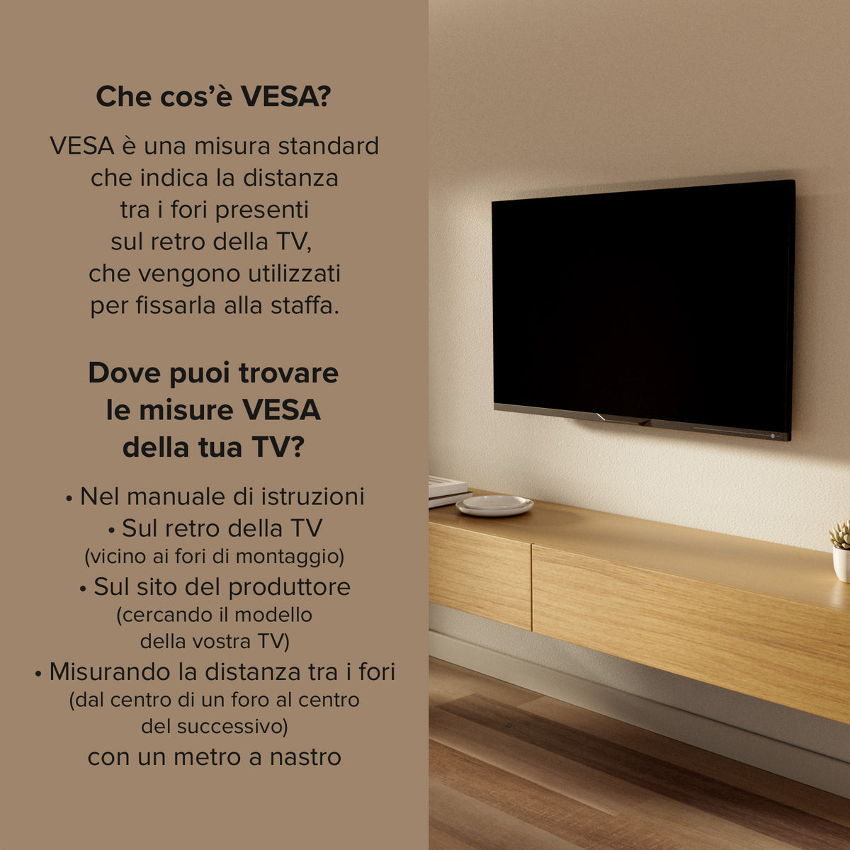 TITAN Supporto TV da parete, FIXED, 65", 45kg, VESA 400x400