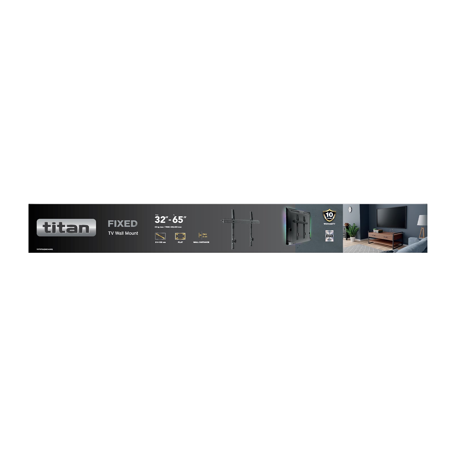 TITAN TV Wall Mount, FLAT, 42", 45kg, VESA 400x400