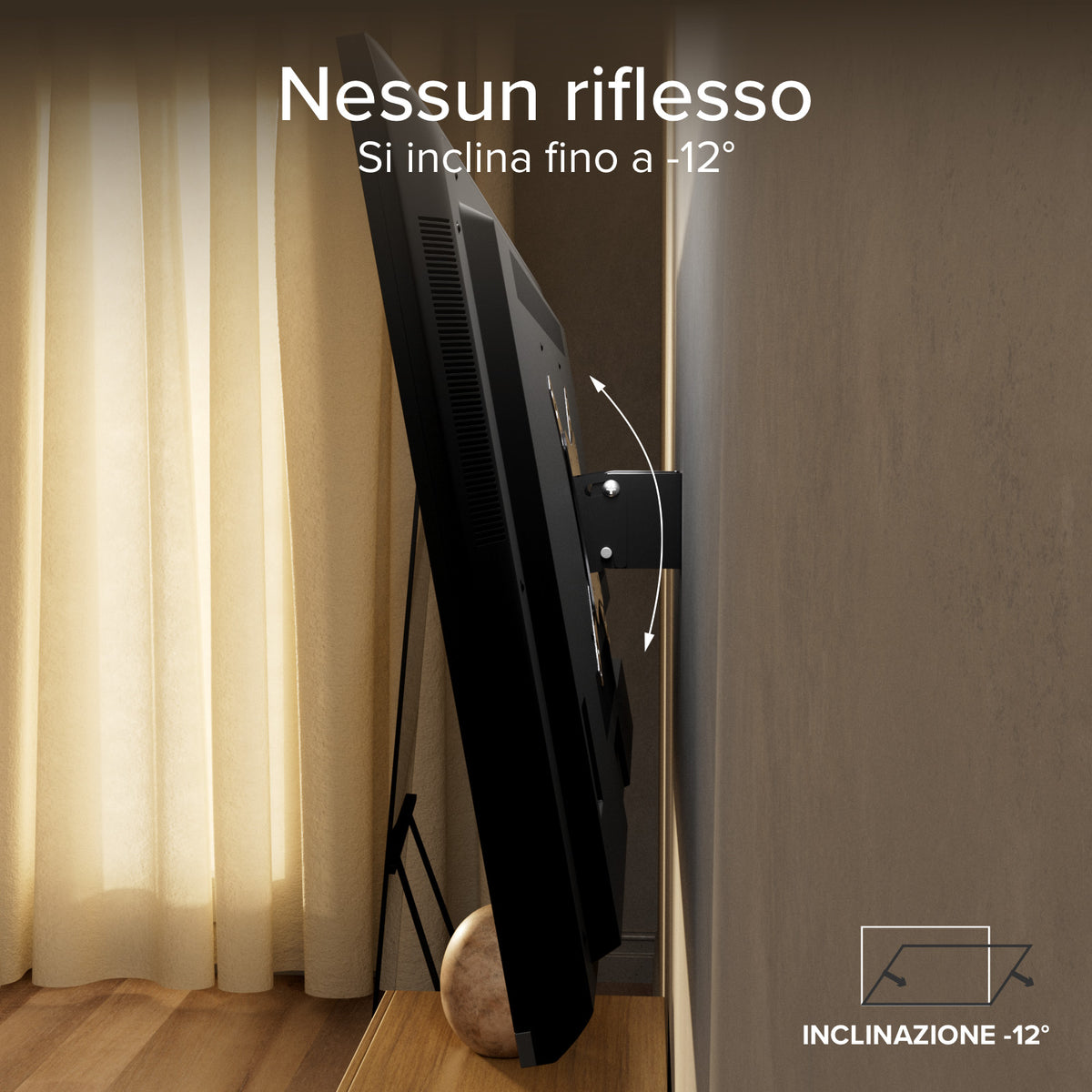 Supporto TV da parete, TILT, 43", 25kg, VESA 200x200