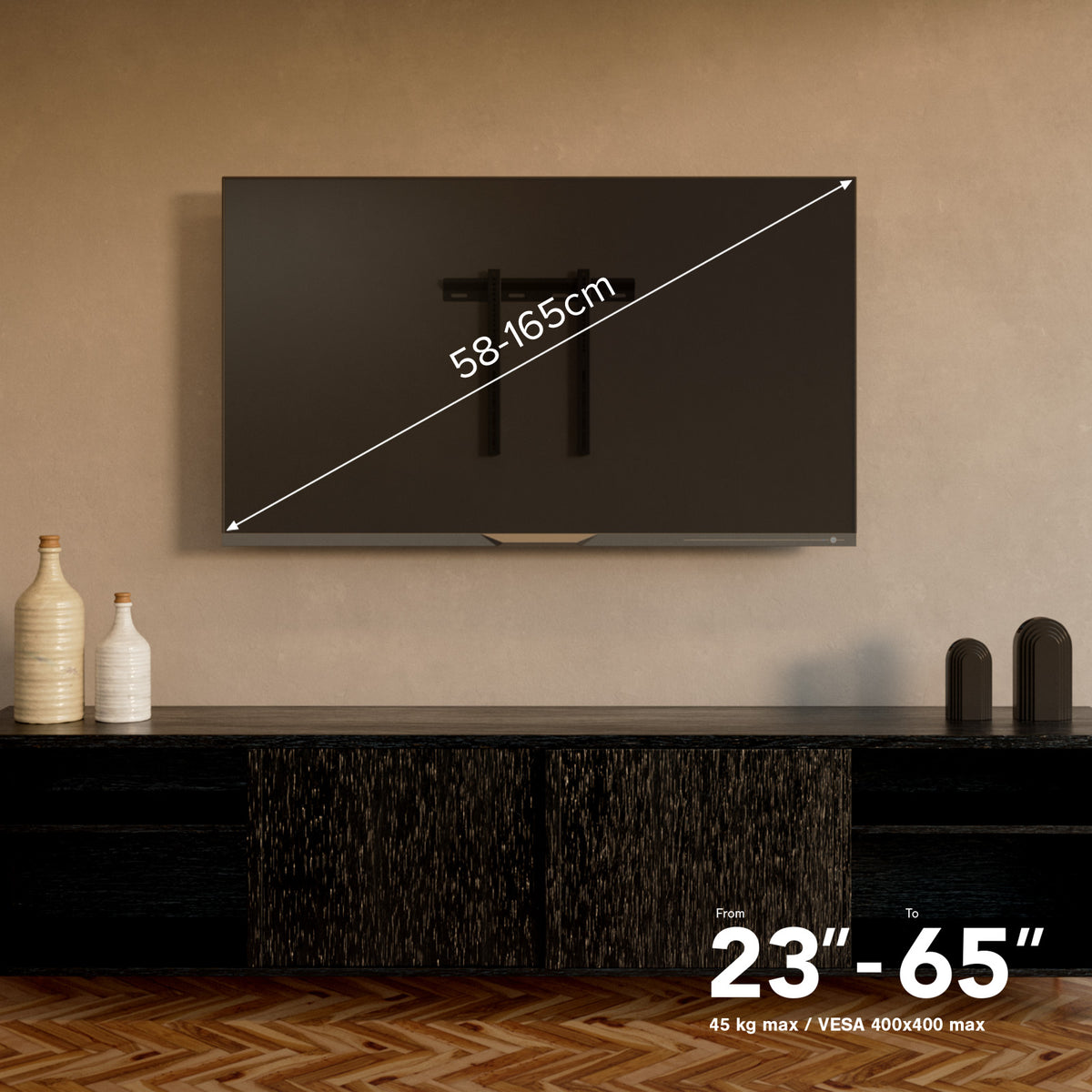 Supporto TV da parete, FIXED, 65", 45kg,VESA 400x400