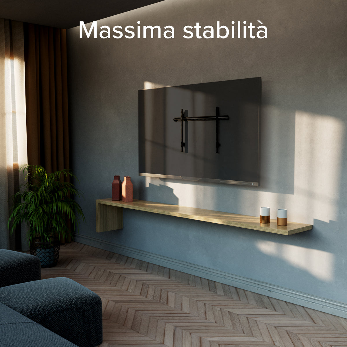 TITAN Supporto TV da parete, FIXED, 85", 75kg, VESA 800x400