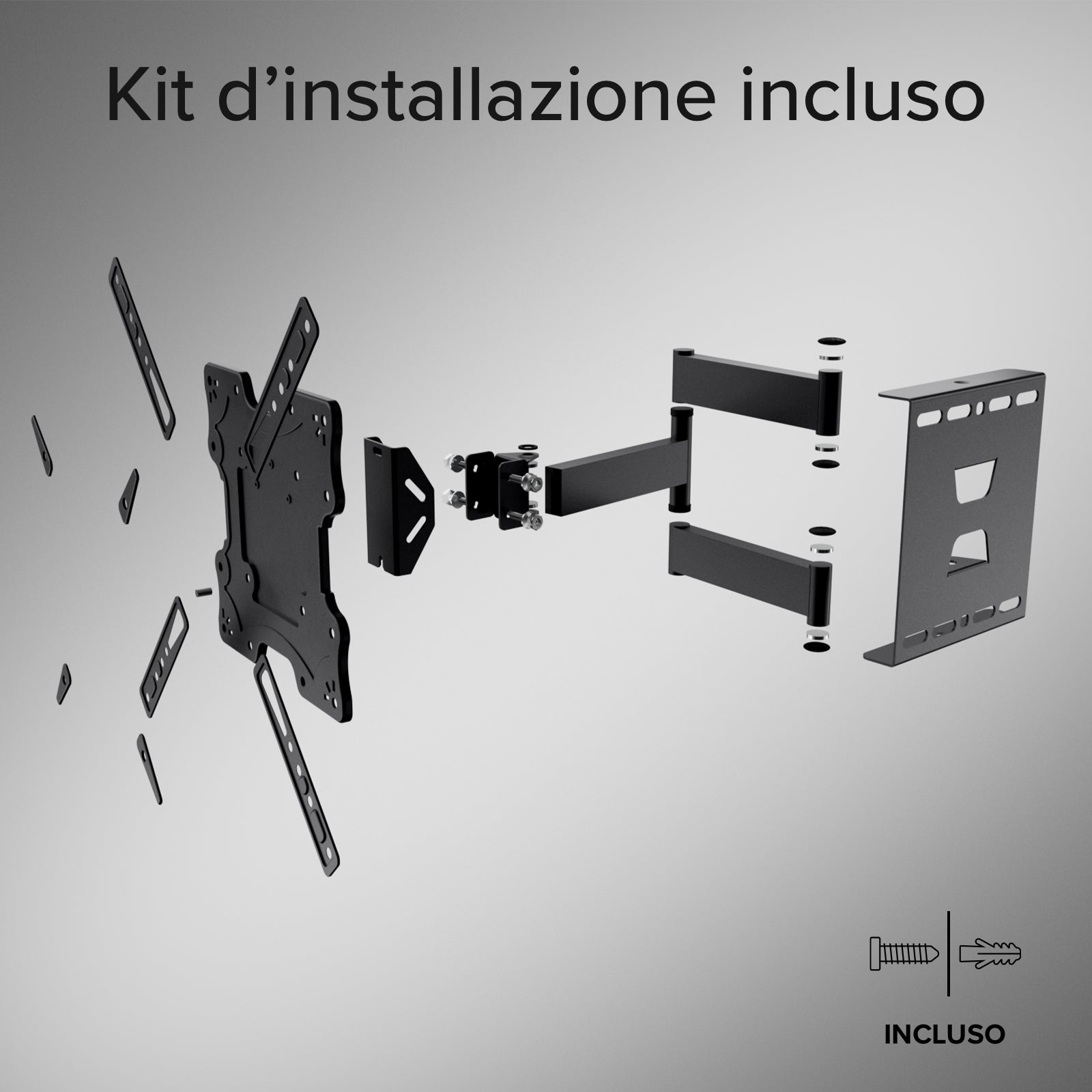 Supporto TV da parete, MOTION, 75", 45kg, VESA 400x400