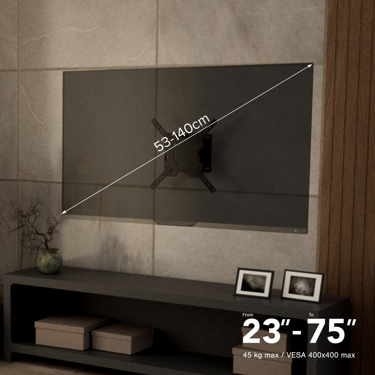 Supporto TV da parete, MOTION, 75", 45kg, VESA 400x400