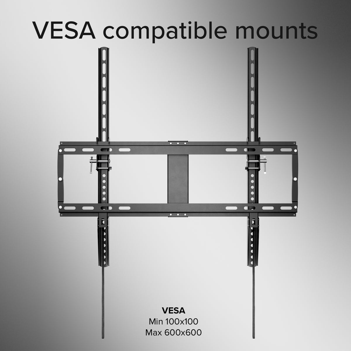 TITAN Support mural TV, TILT, 100", 80kg, VESA 600x600