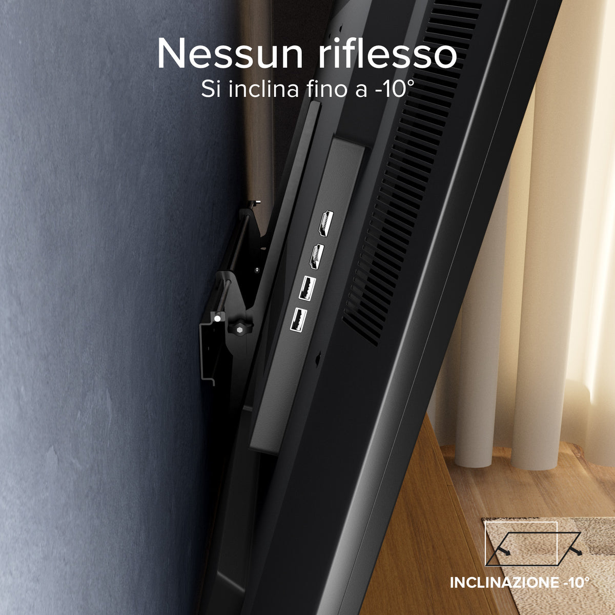 TITAN Support mural TV, TILT, 100", 80kg, VESA 600x600