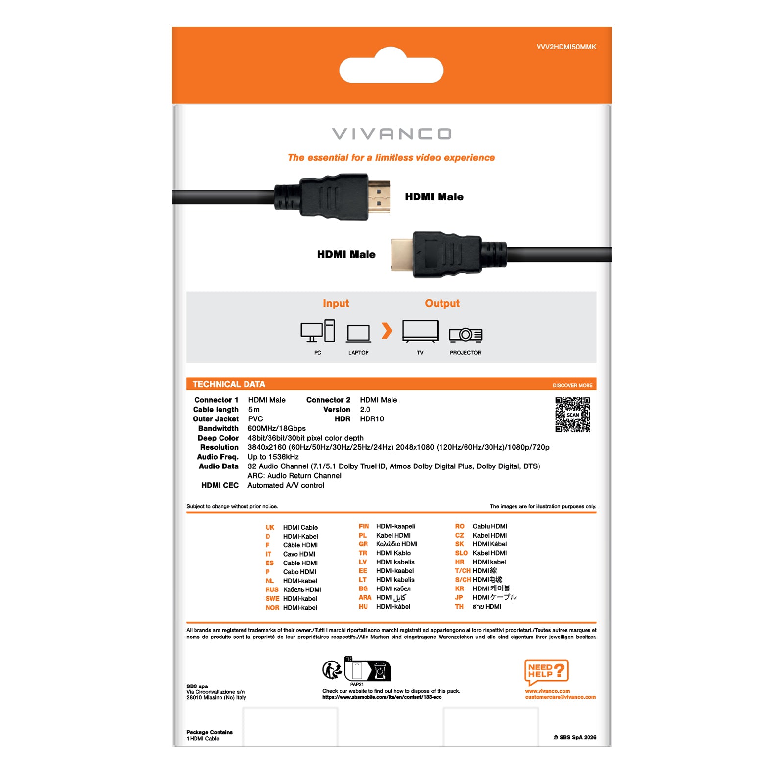 Cavo HDMI ad alta velocità con Ethernet