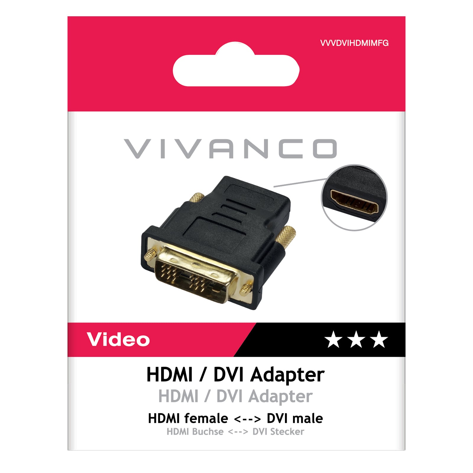 Adattatore DVI-D/HDMI connettori dorati